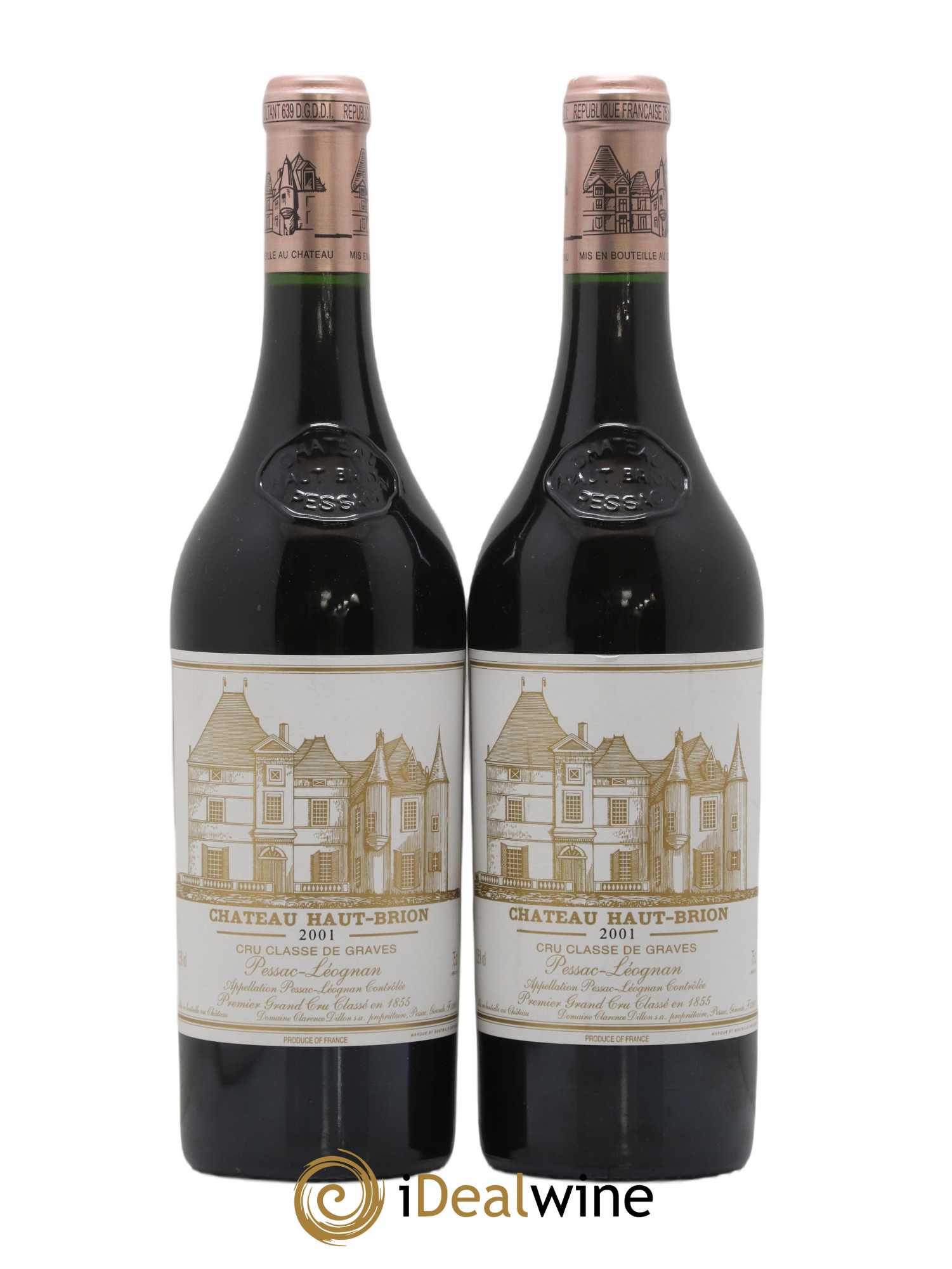 Château Haut Brion 1er Grand Cru Classé 2001 - Lot de 2 bouteilles - 0