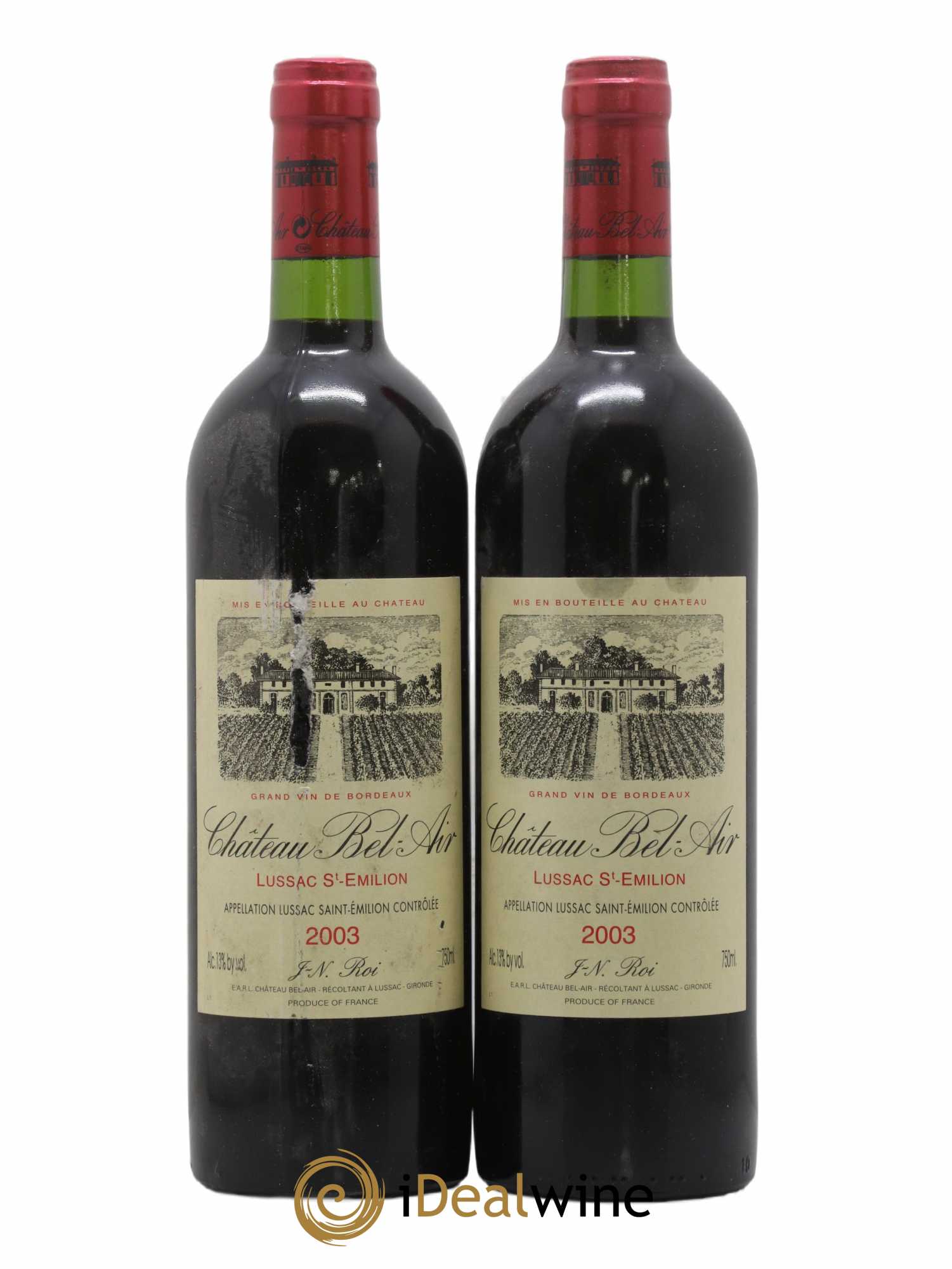 Lussac Saint-Émilion Château Bel-Air 2003 - Lot de 2 bouteilles - 0