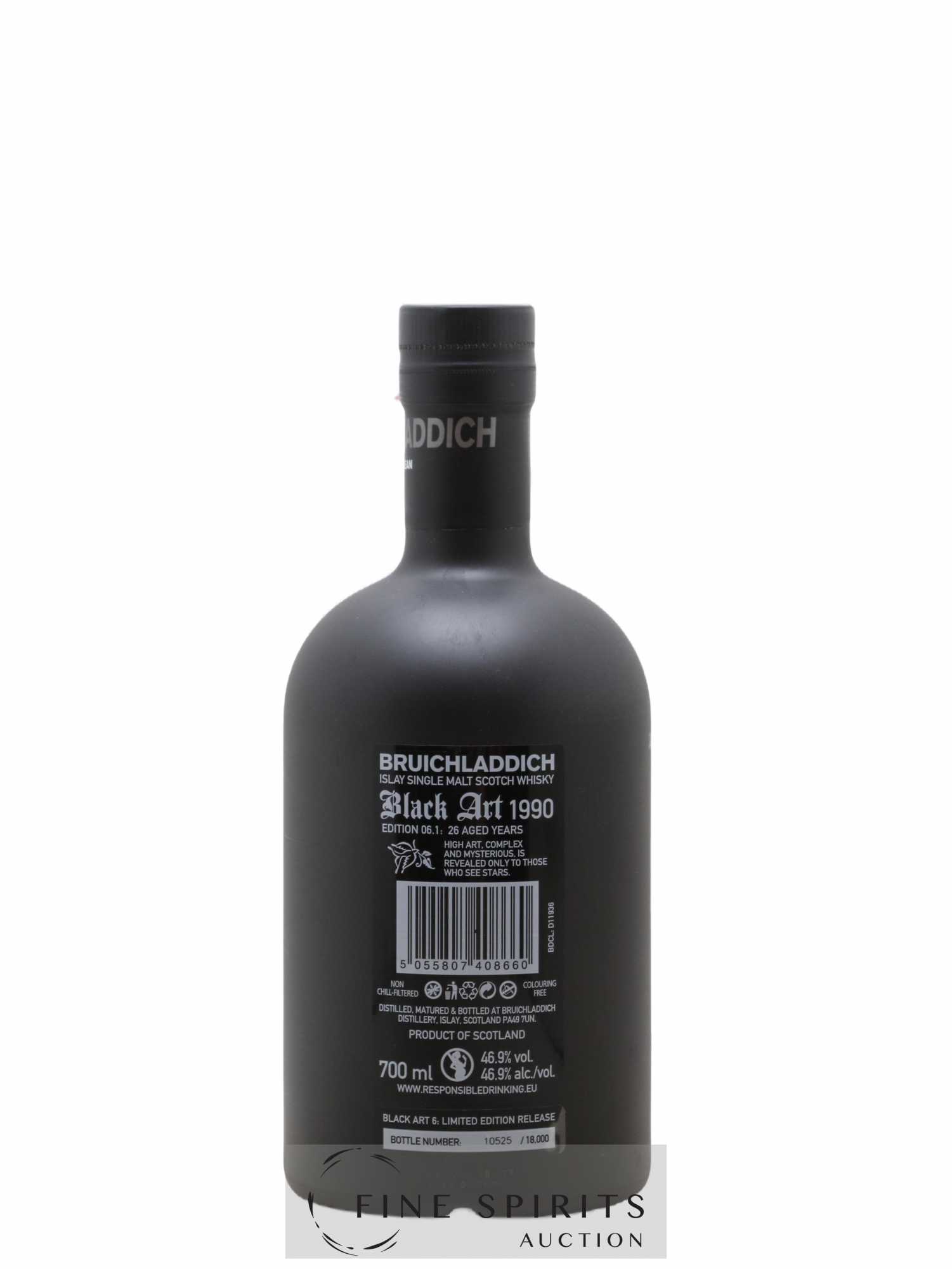 Bruichladdich 26 years 1990 Of. Black Art Edition 06.1 - Lot de 1 bouteille - 2