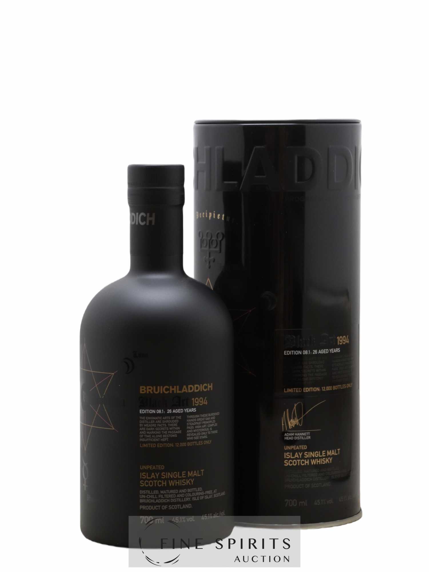 Bruichladdich 26 years 1994 Of. Black Art Edition 08.1 One of 12000 Unpeated - Posten von 1 Flasche - 0