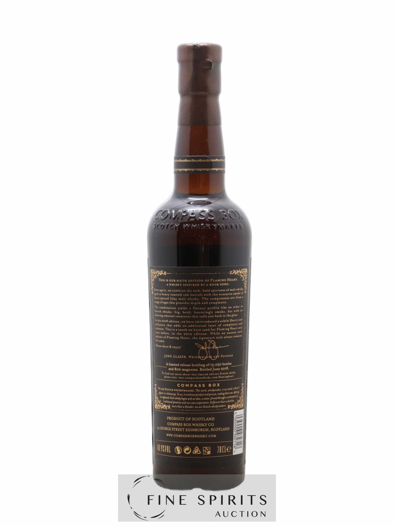 Flaming Heart Compass Box Sixth Edition One of 15050 - bottled 2018 Limited Edition - Lot de 1 bouteille - 2