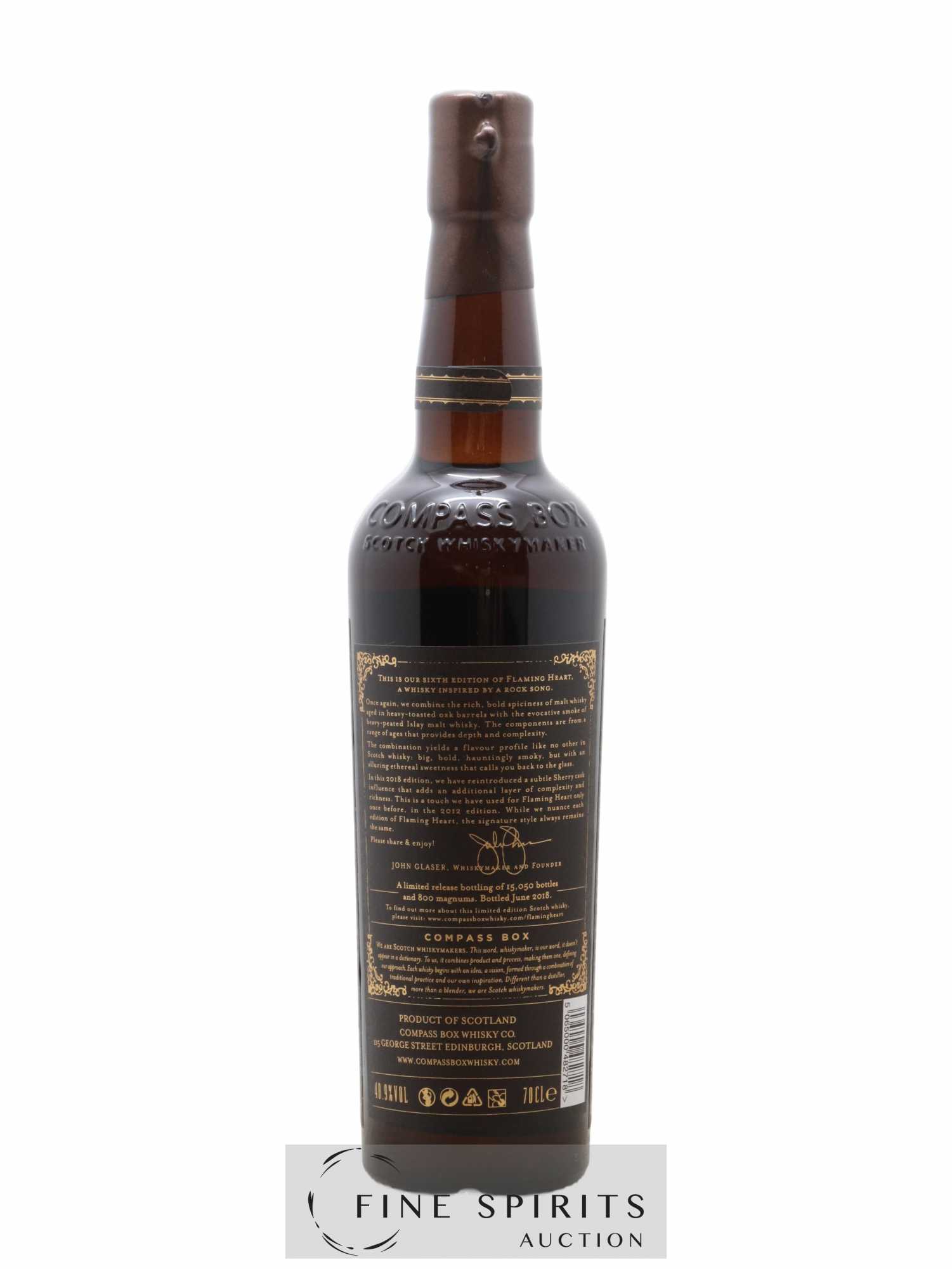 Flaming Heart Compass Box Sixth Edition One of 15050 - bottled 2018 Limited Edition - Lot de 1 bouteille - 2