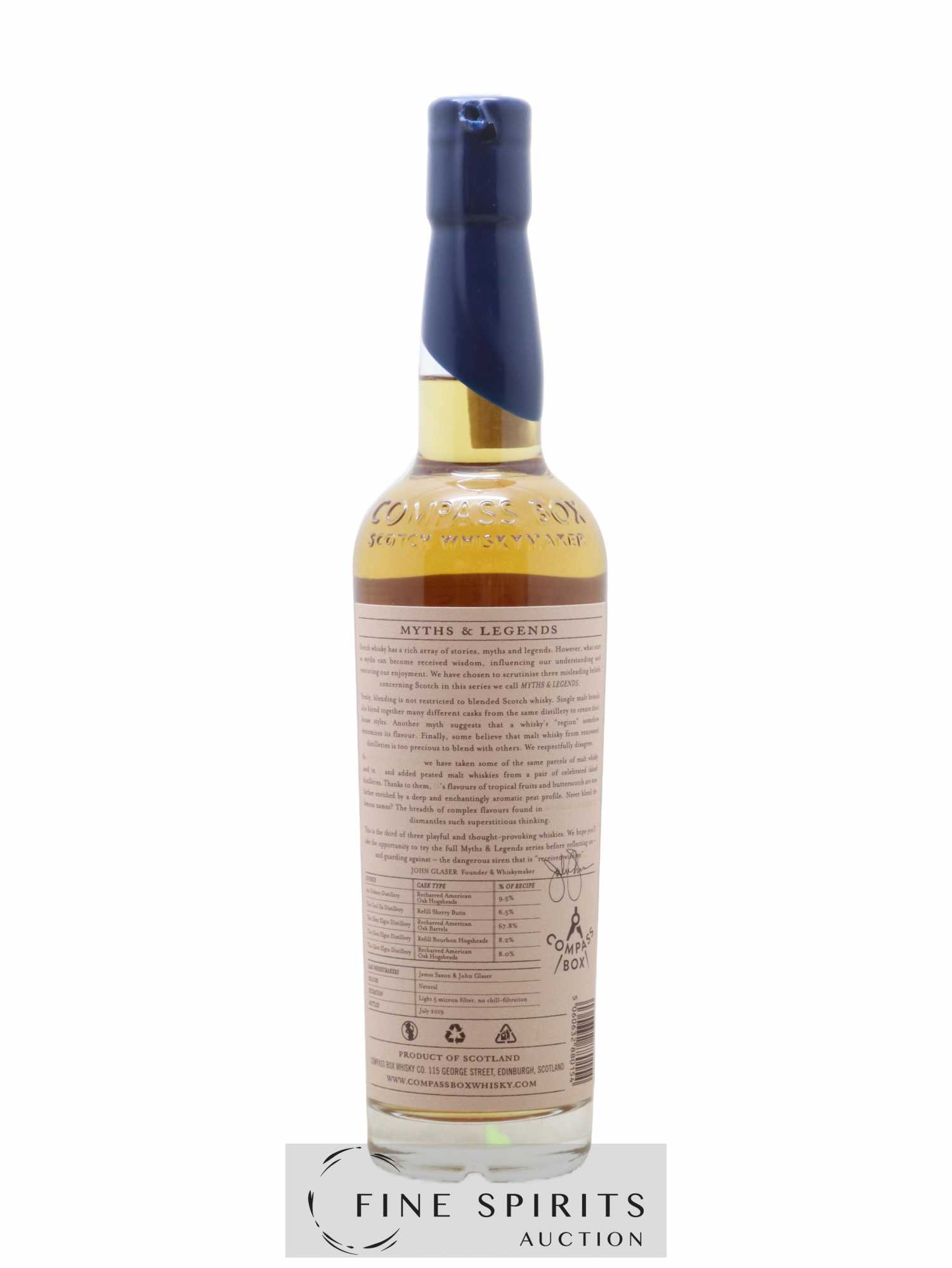 Myths & Legends III Compass Box One of 4446 - bottled 2019 Limited Edition - Lot de 1 bouteille - 2