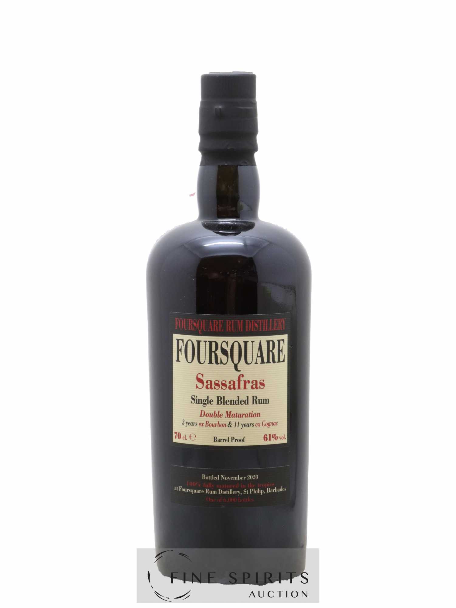 Foursquare Of. Sassafras Barrel Proof - One of 6000 - bottled 2020 Double Maturation - Lot of 1 bottle - 1