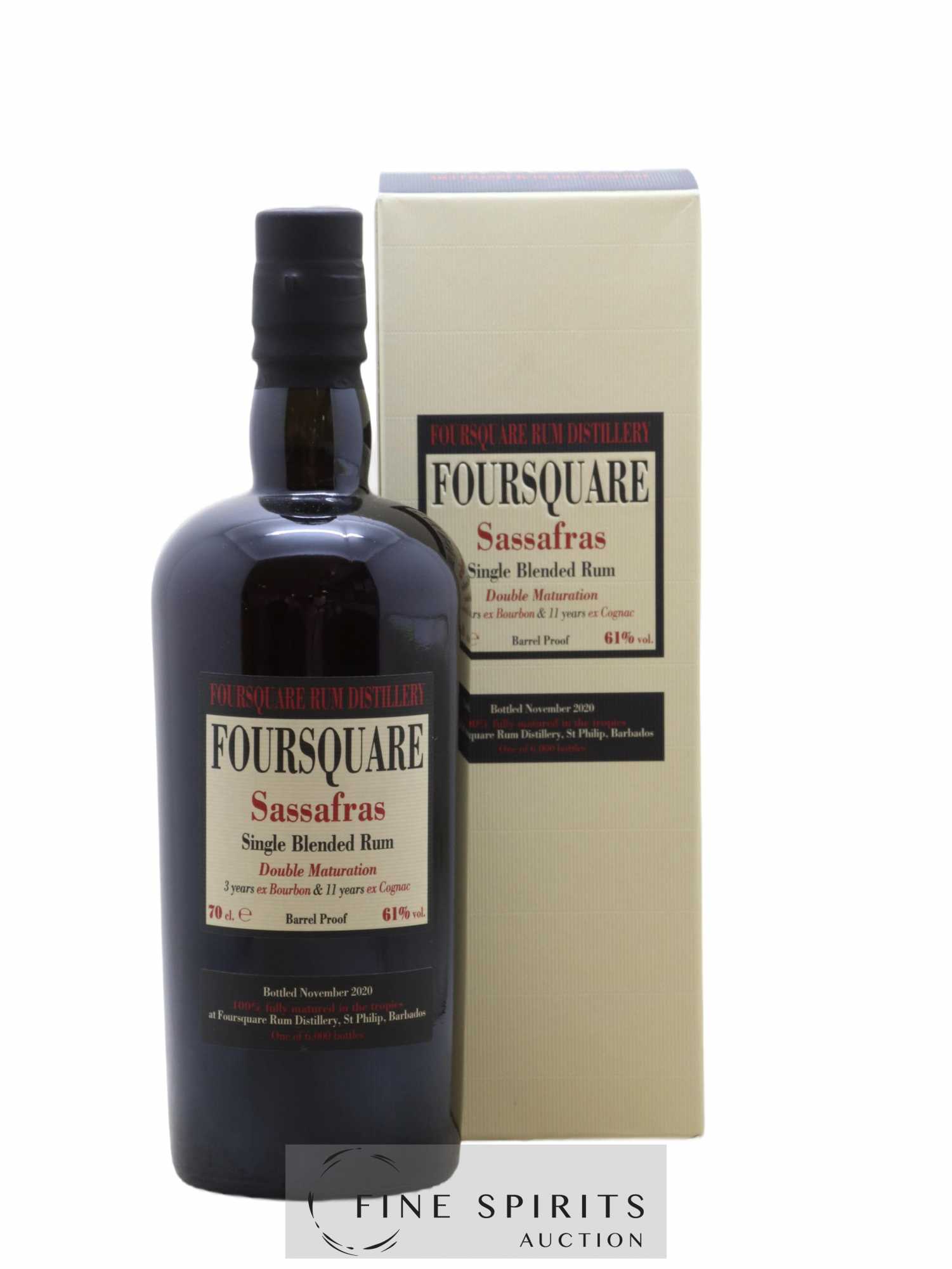 Foursquare Of. Sassafras Barrel Proof - One of 6000 - bottled 2020 Double Maturation - Lot of 1 bottle - 0