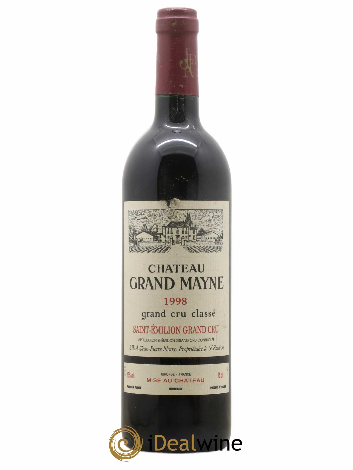 Château Grand Mayne Grand Cru Classé 1998 - Lot de 1 bouteille - 0