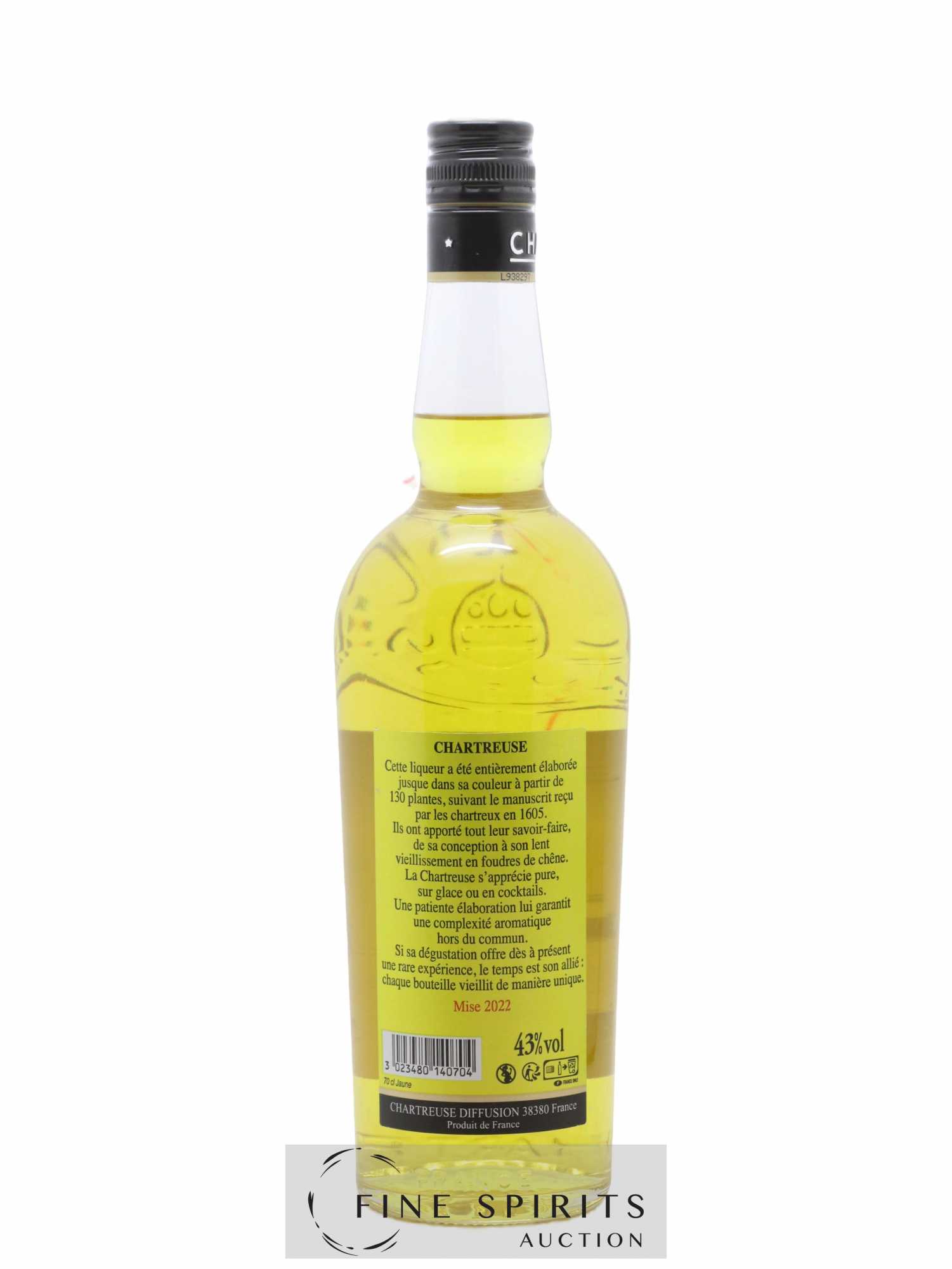 Chartreuse Of. Jaune Mise 2022 - Lot de 1 bouteille - 1