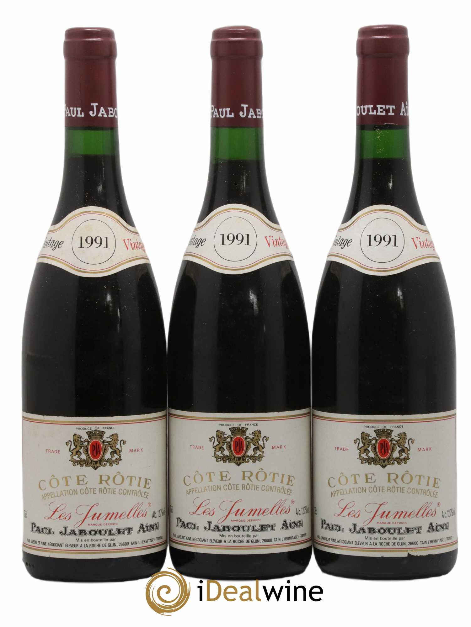 Côte-Rôtie Les Jumelles Paul Jaboulet Ainé 1991 - Lot de 3 bouteilles - 0