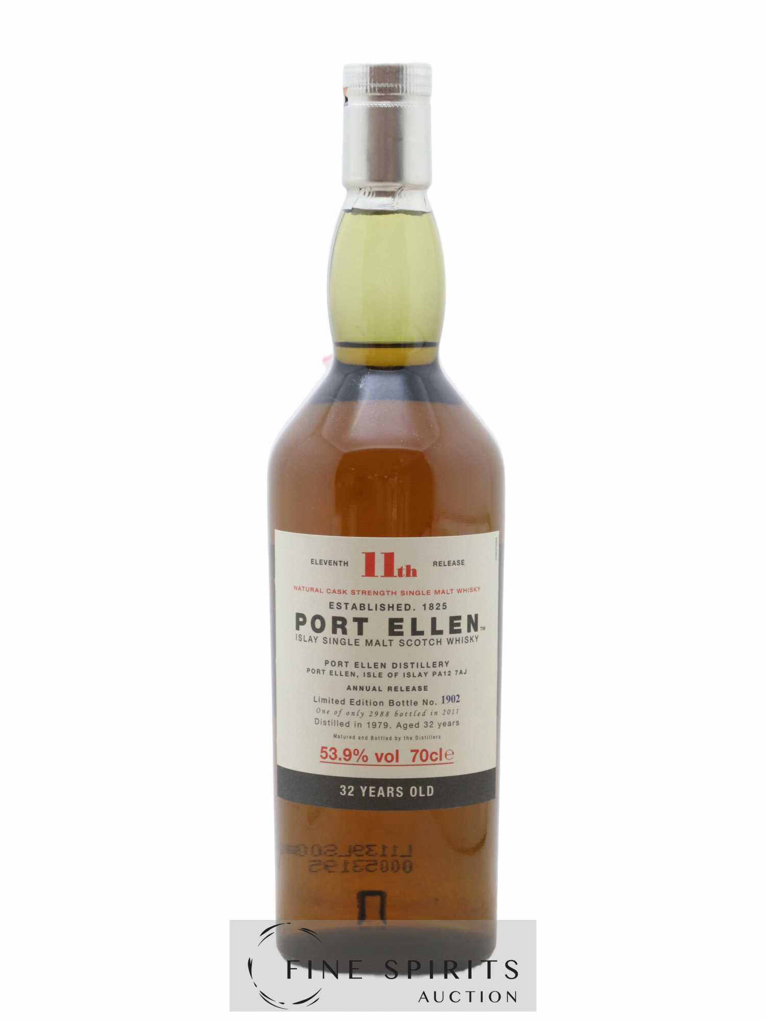 Port Ellen 32 years 1979 Of. 11th Release Natural Cask Strength - One of 2988 - bottled 2011 Limited Edition - Lot de 1 bouteille - 1
