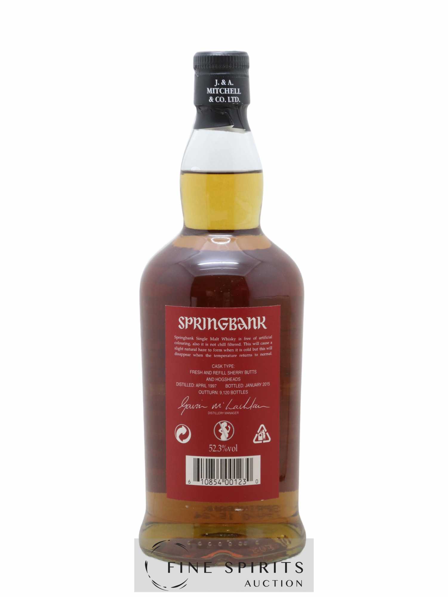 Springbank 17 years 1997 Of. One of 9120 bottles - Bottled 2015 Sherry Wood - Lot de 1 bouteille - 2