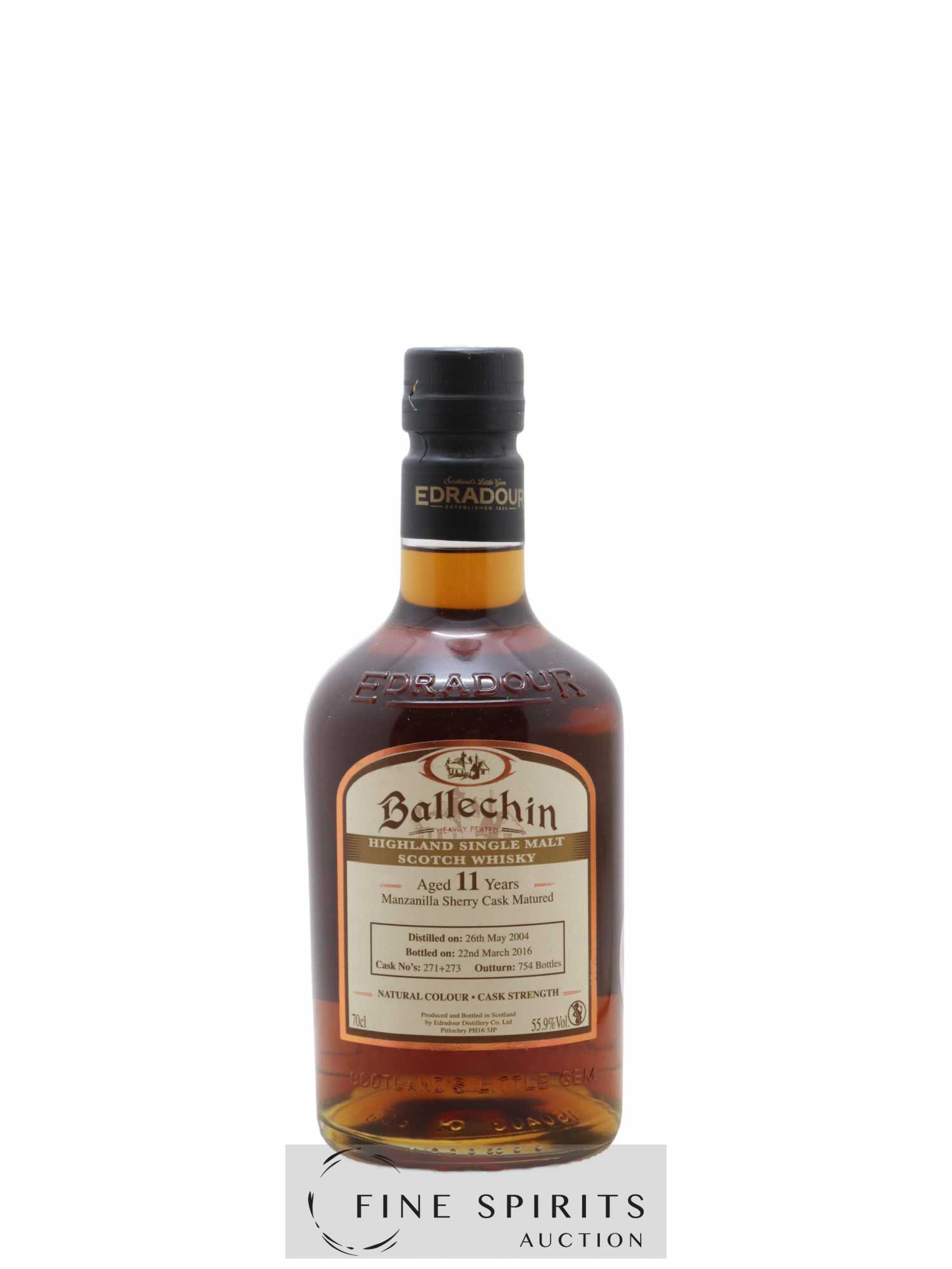 Ballechin 11 years 2004 Of. Manzanilla Sherry Cask n°271-273 - One of 754 - bottled 2016 - Lot de 1 bouteille - 1
