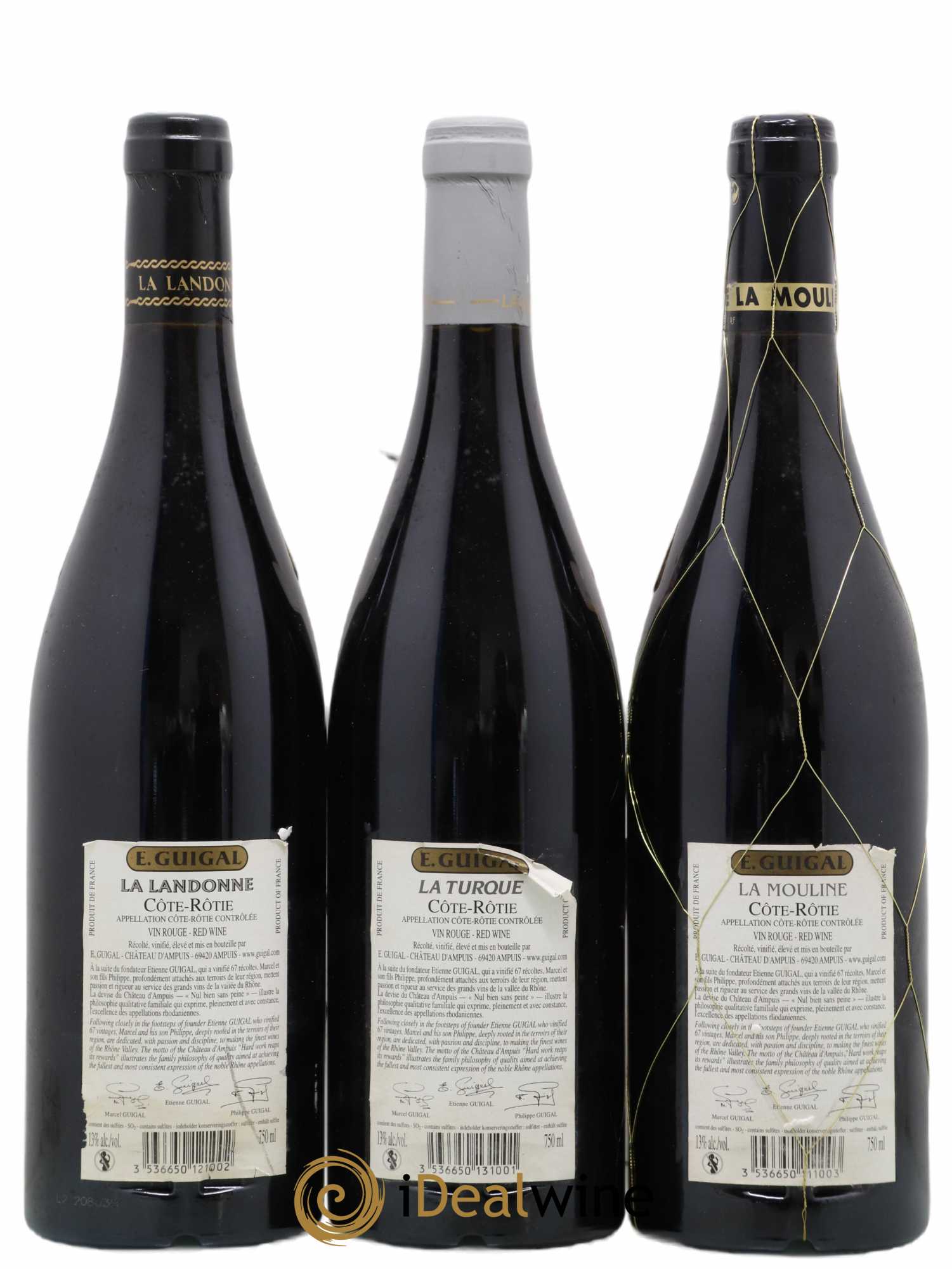 Côte-Rôtie Guigal Trilogie La Turque - La Landonne - La Mouline 2004 - Lot de 1 bouteille - 1