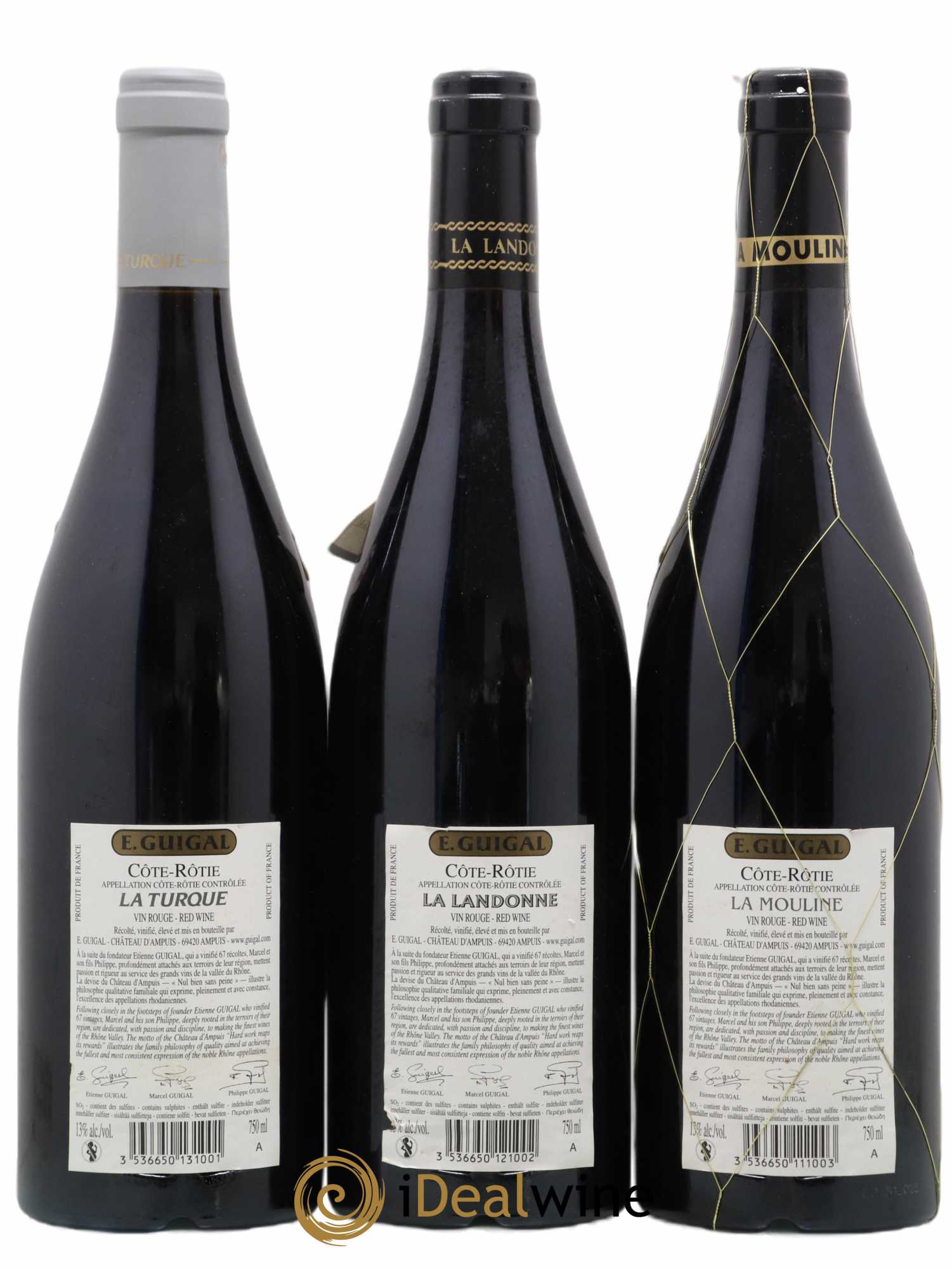 Côte-Rôtie Guigal Trilogie La Turque - La Landonne - La Mouline 2008 - Lot de 1 bouteille - 1