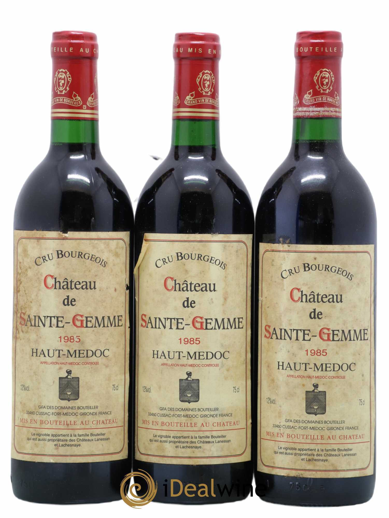 Haut Médoc Château de Sainte-Gemme 1985 - Lot de 3 bouteilles - 0