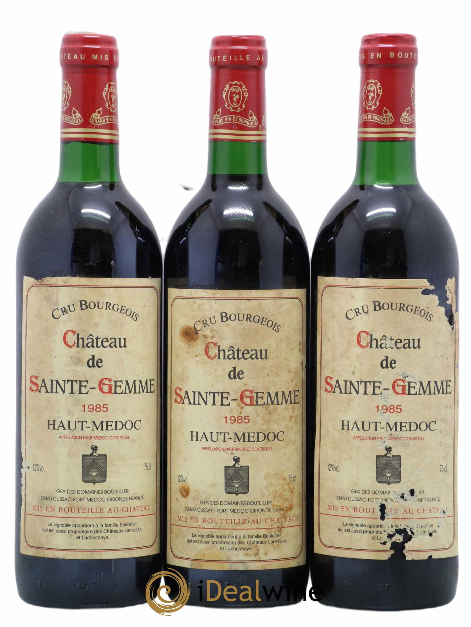 Haut Médoc Château de Sainte-Gemme 1985 - Lot de 3 bouteilles - 0