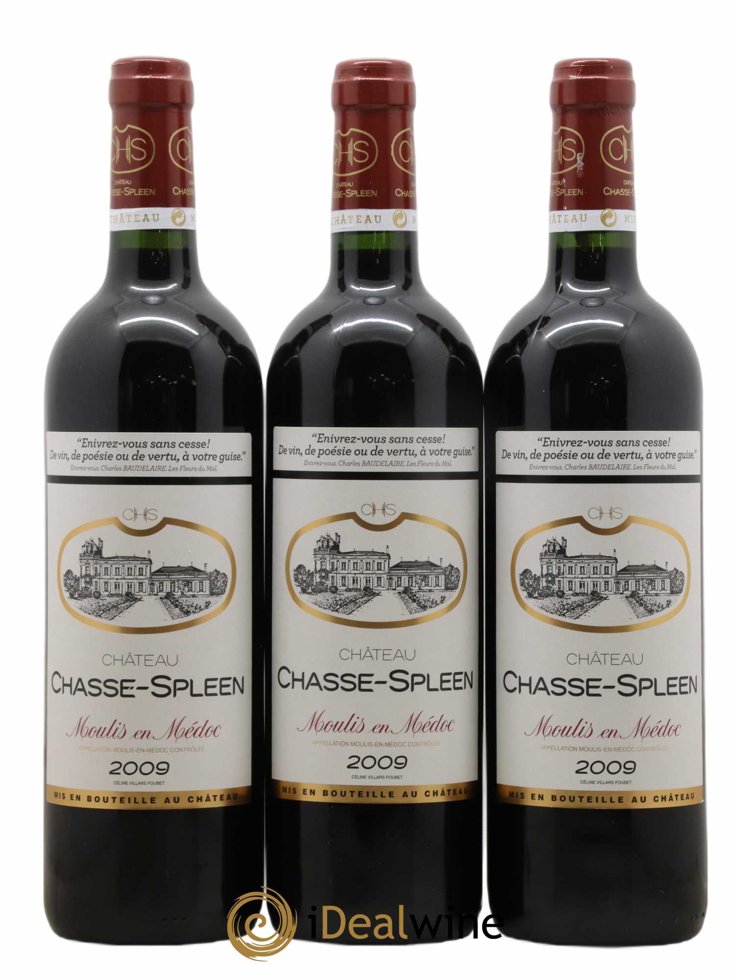 Château Chasse Spleen 2009 - Lot de 3 bouteilles - 0