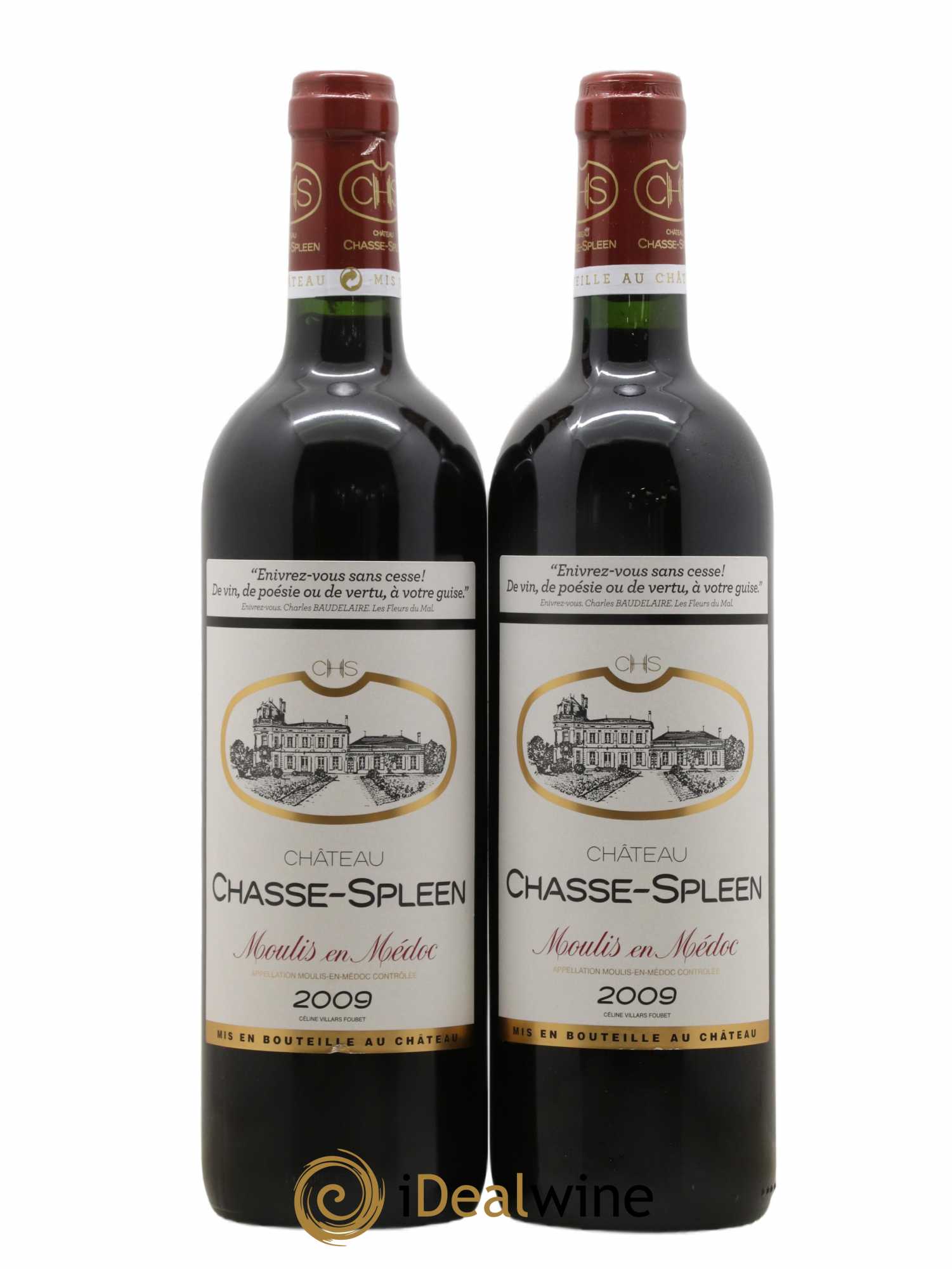 Château Chasse Spleen 2009 - Lot de 2 bouteilles - 0