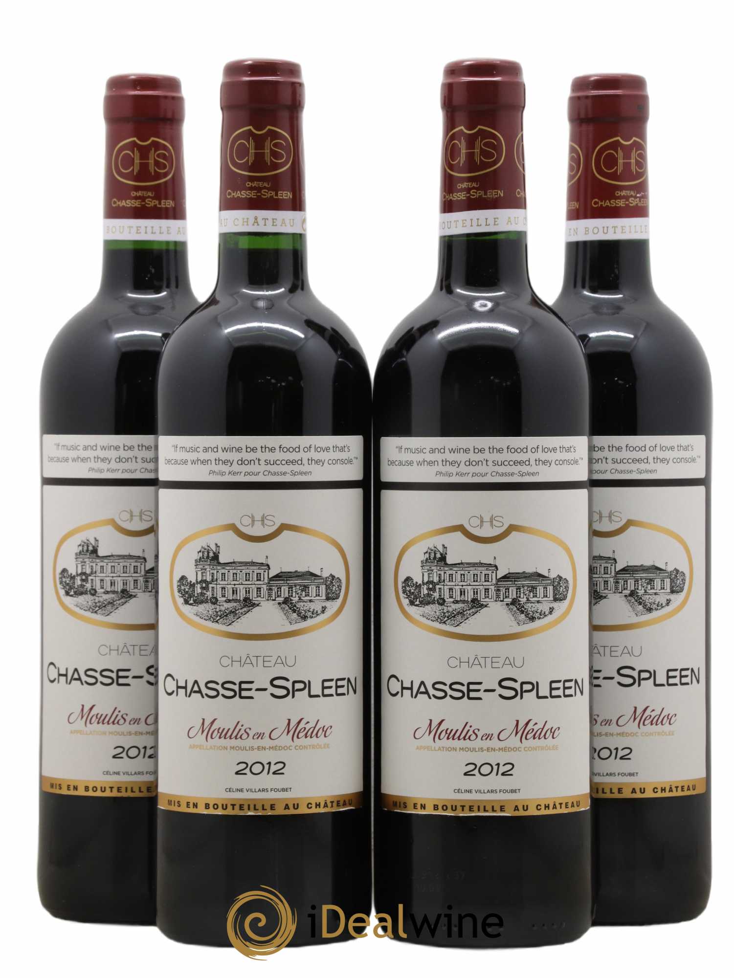 Château Chasse Spleen 2012 - Lot de 4 bouteilles - 0