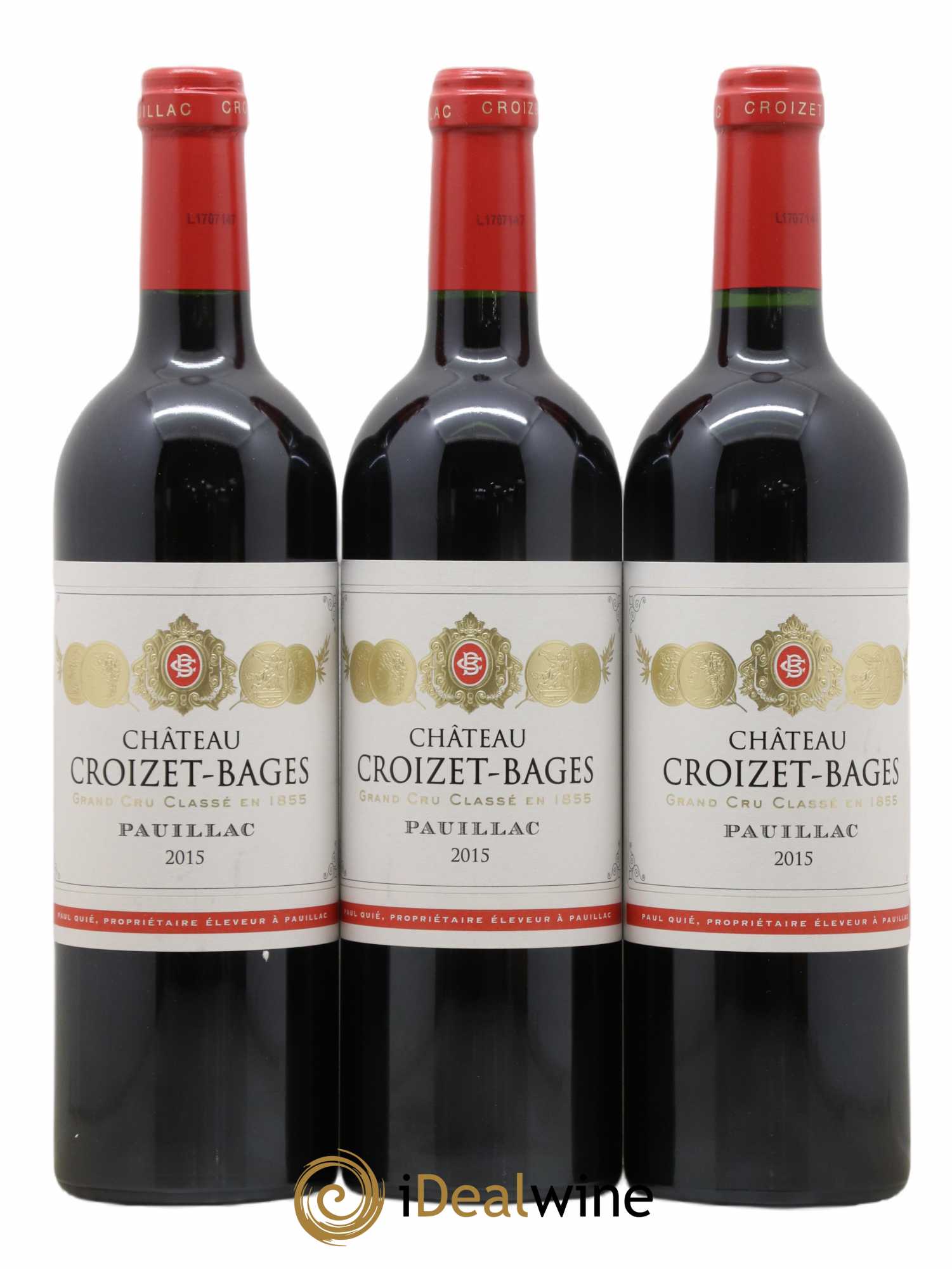Château Croizet Bages 5ème Grand Cru Classé 2015 - Lot de 3 bouteilles - 0