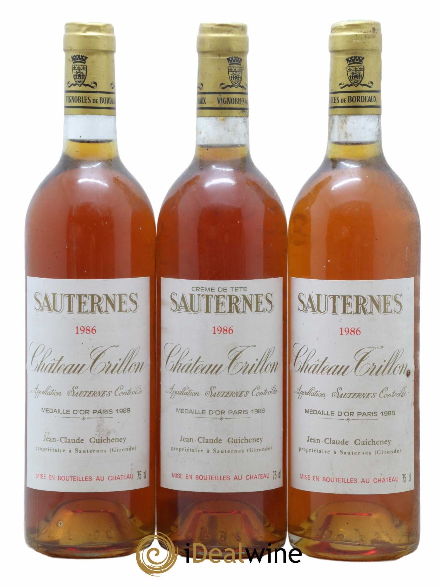 Sauternes Château Trillon 1986 - Lotto di 3 bottiglie - 0
