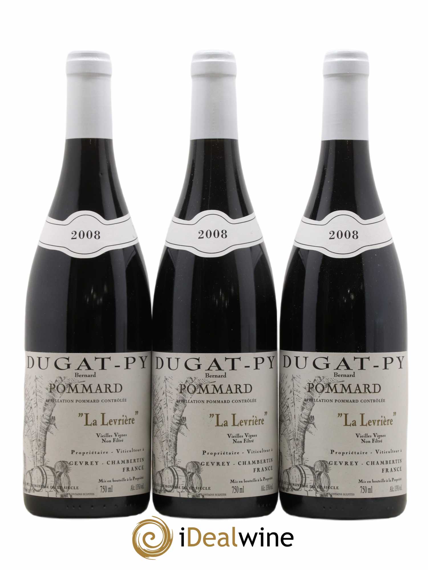 Pommard La Levrière Dugat-Py 2008 - Lot of 3 bottles - 0