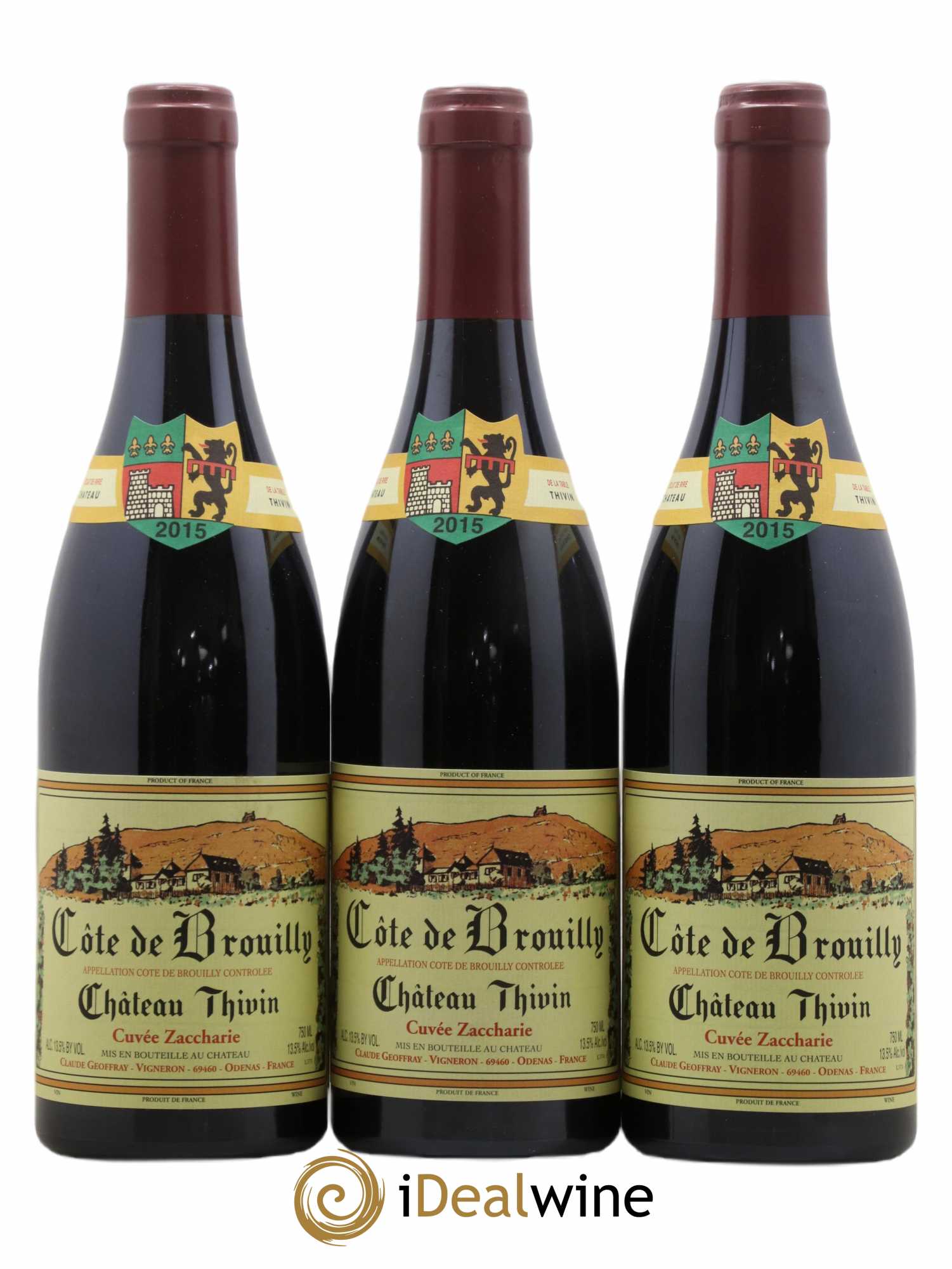 Côte de Brouilly Cuvée Zaccharie Château Thivin 2015 - Lot de 3 bouteilles - 0