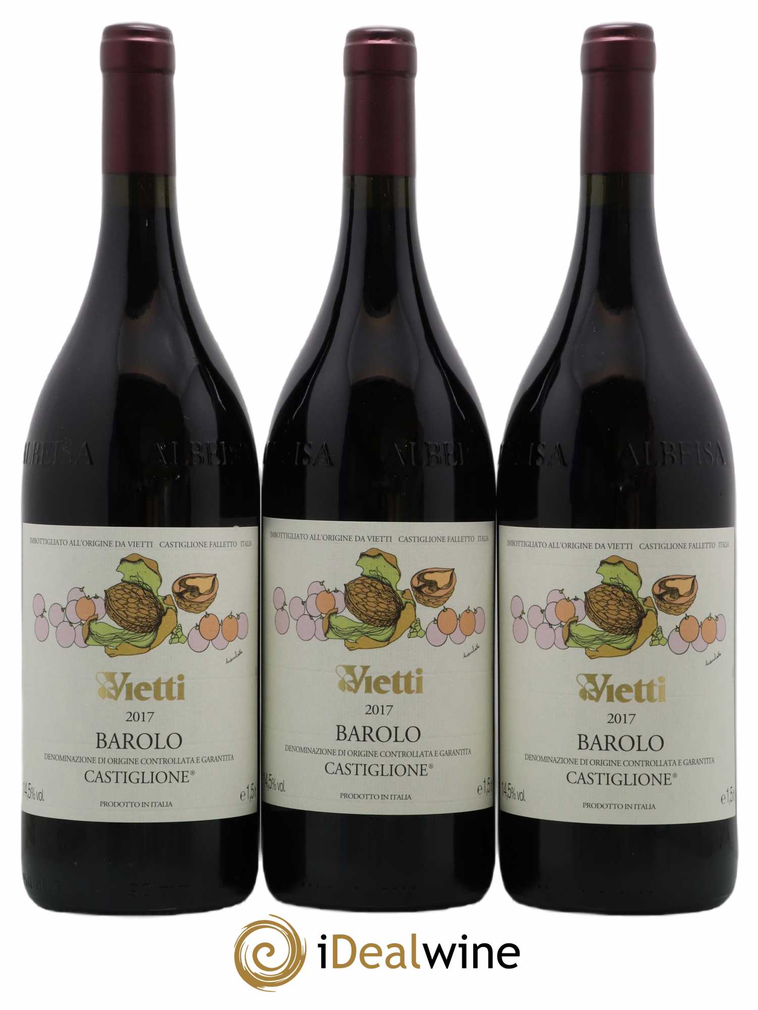 Barolo DOCG Castiglione Vietti 2017 - Lot de 3 magnums - 0