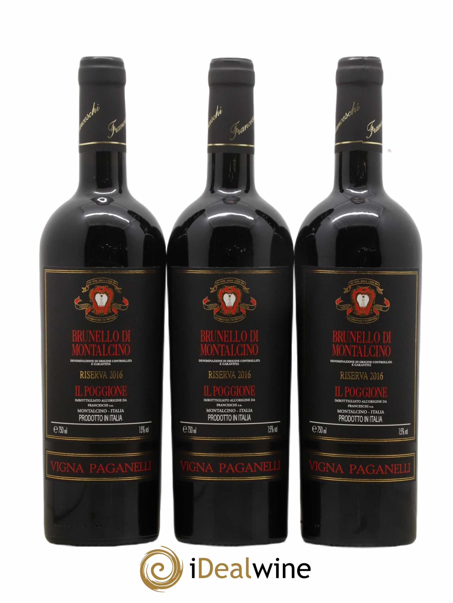 Brunello di Montalcino DOCG Il Poggione Riserva Vigna Paganelli Lavinio Franceschi 2016 - Lot de 3 bouteilles - 0