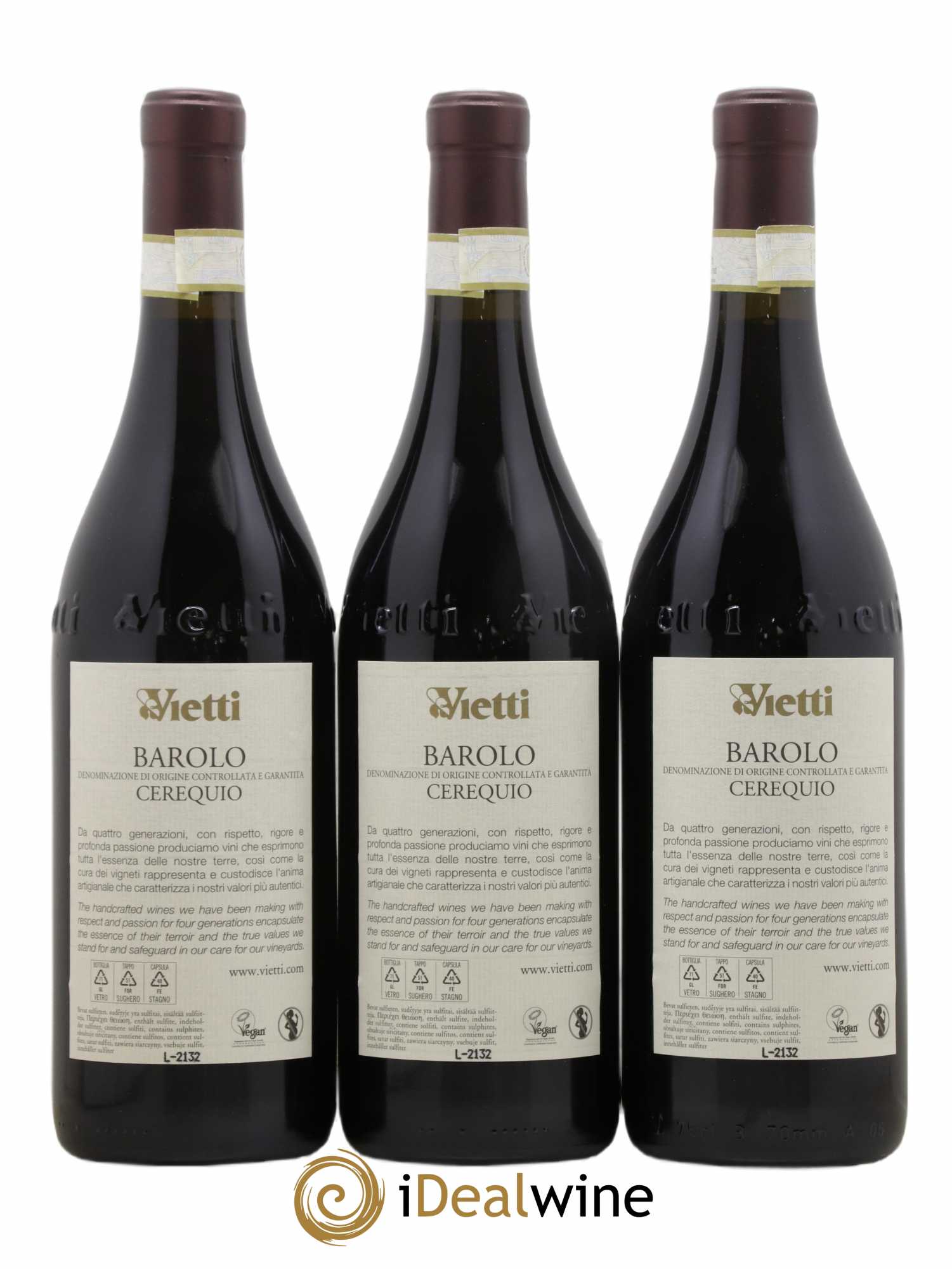 Barolo Cerequio - Vietti 2018 - Lot de 3 bouteilles - 1