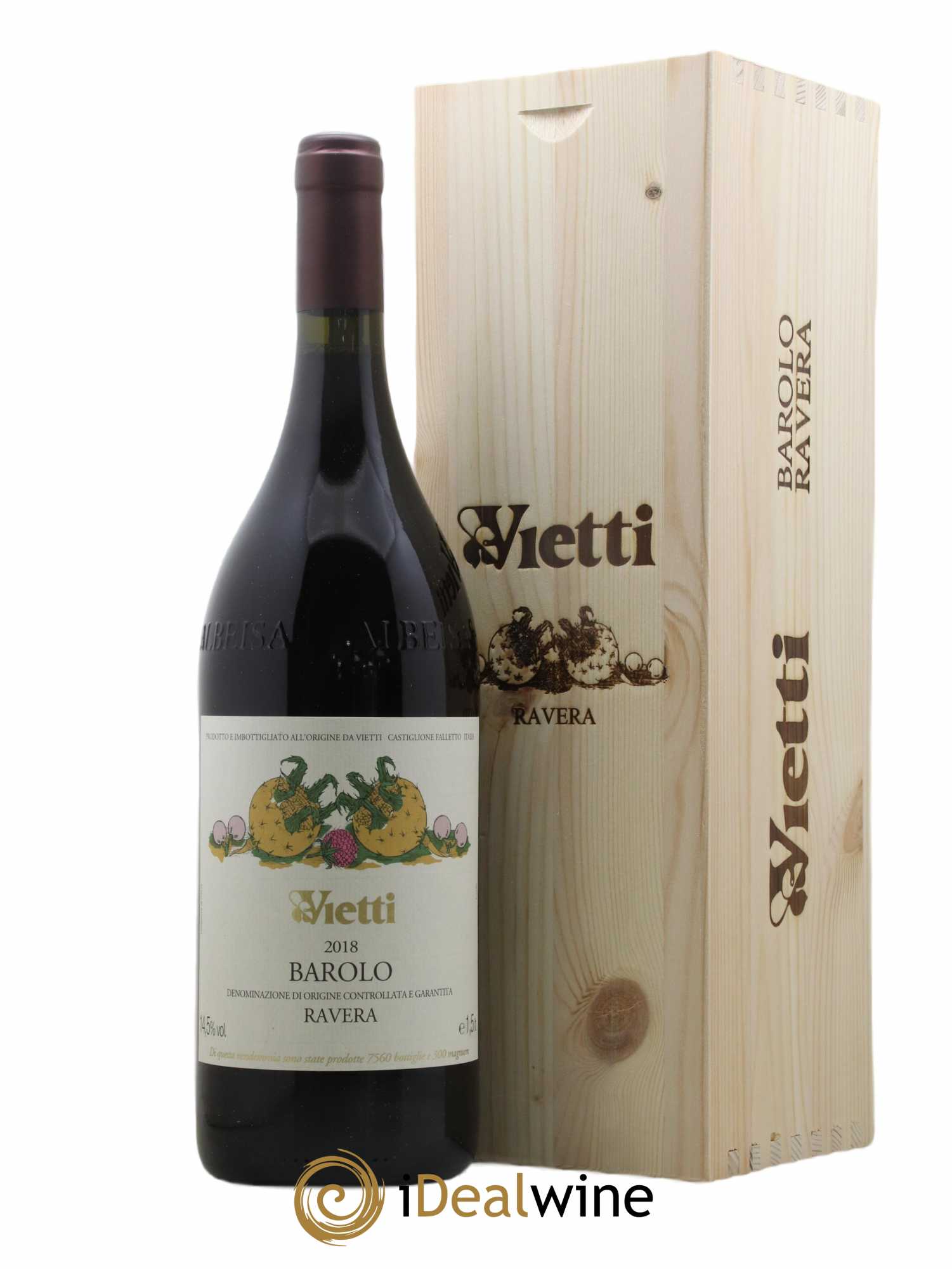 Barolo DOCG Ravera Vietti 2018 - Lot de 1 magnum - 0