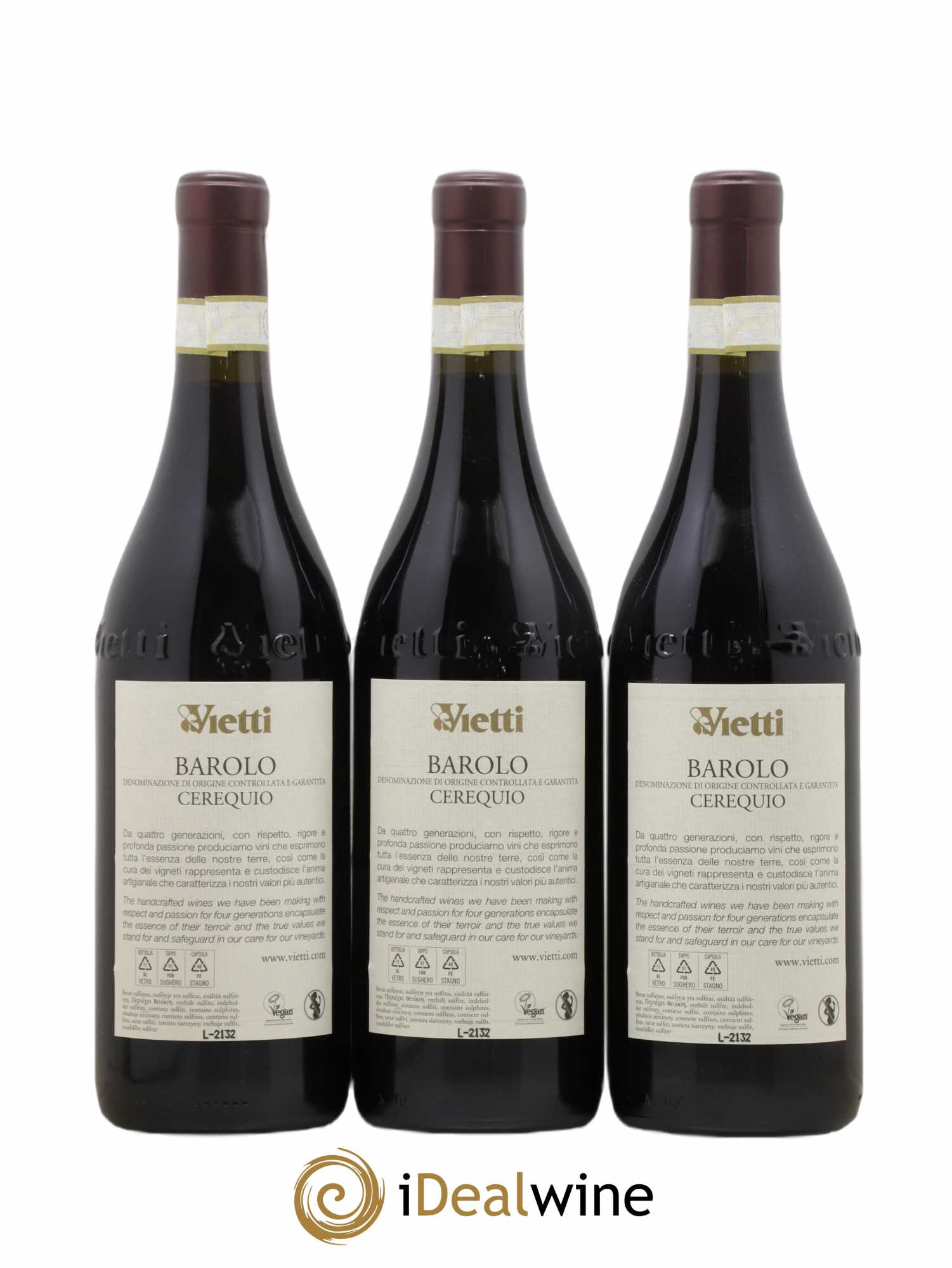 Barolo Cerequio - Vietti 2018 - Lot de 3 bouteilles - 1