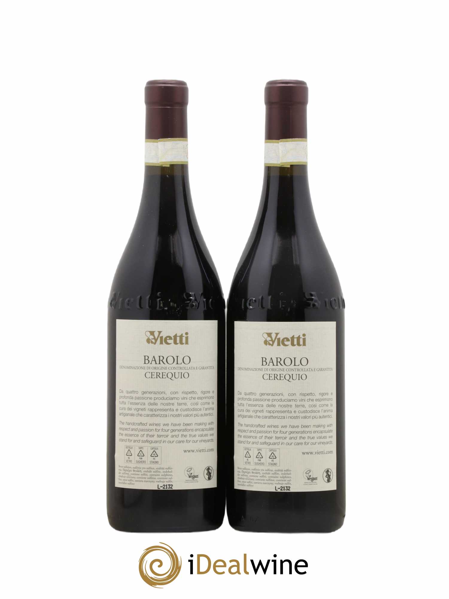 Barolo Cerequio - Vietti 2018 - Lot de 2 bouteilles - 1