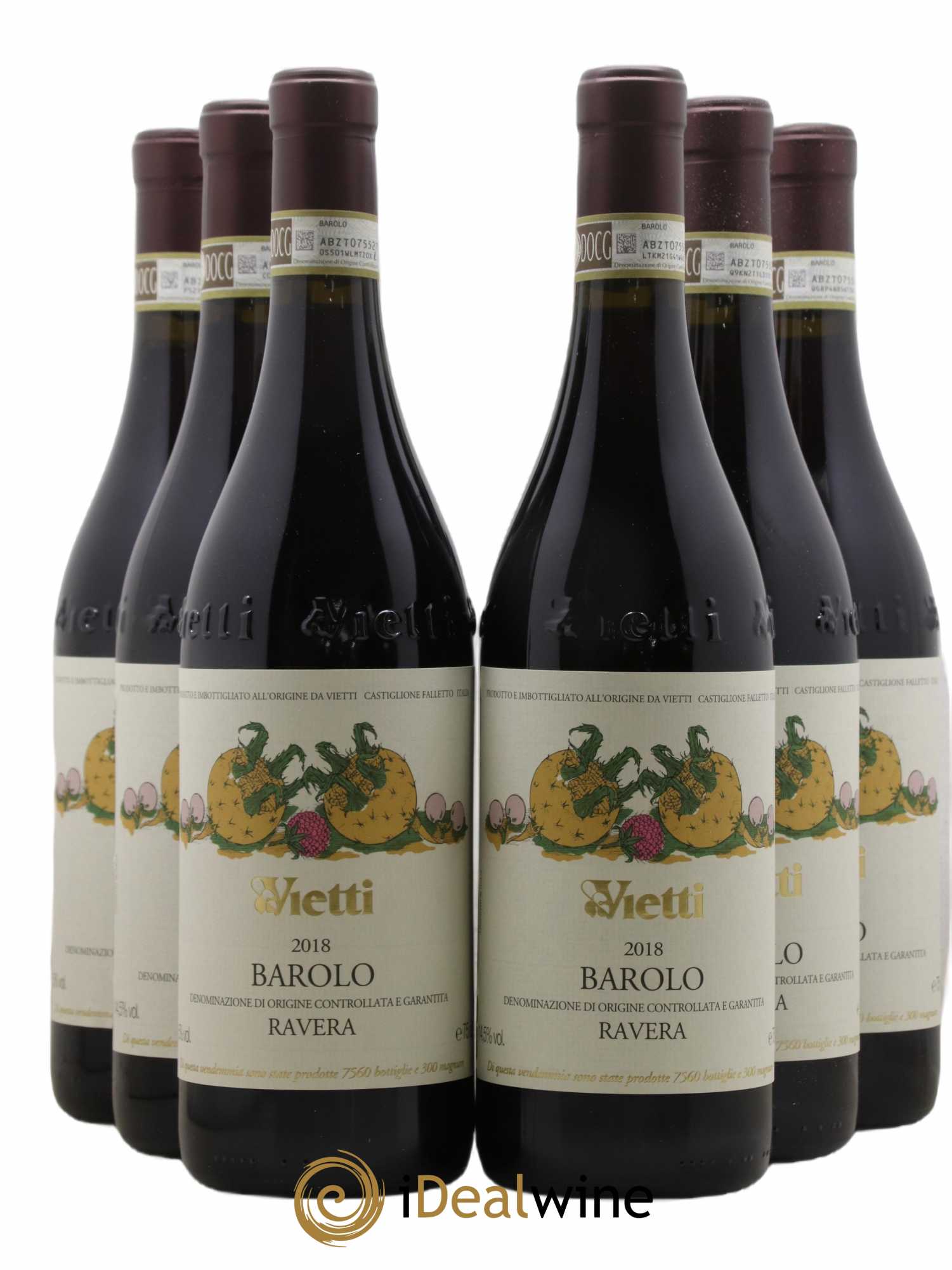Barolo DOCG Ravera Vietti 2018 - Lotto di 6 bottiglie - 0