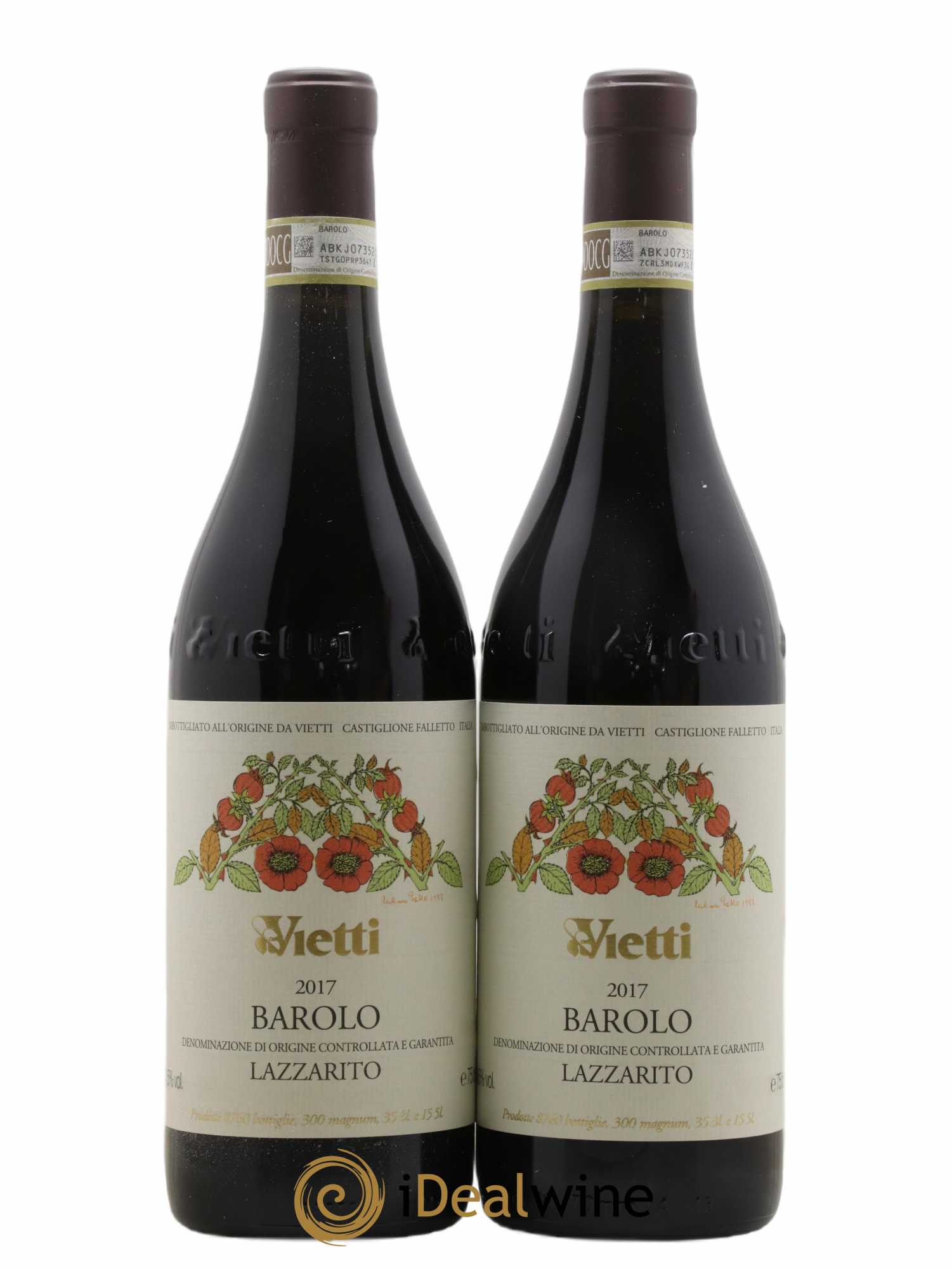 Barolo DOCG Lazzarito Vietti 2017 - Lot de 2 bouteilles - 0