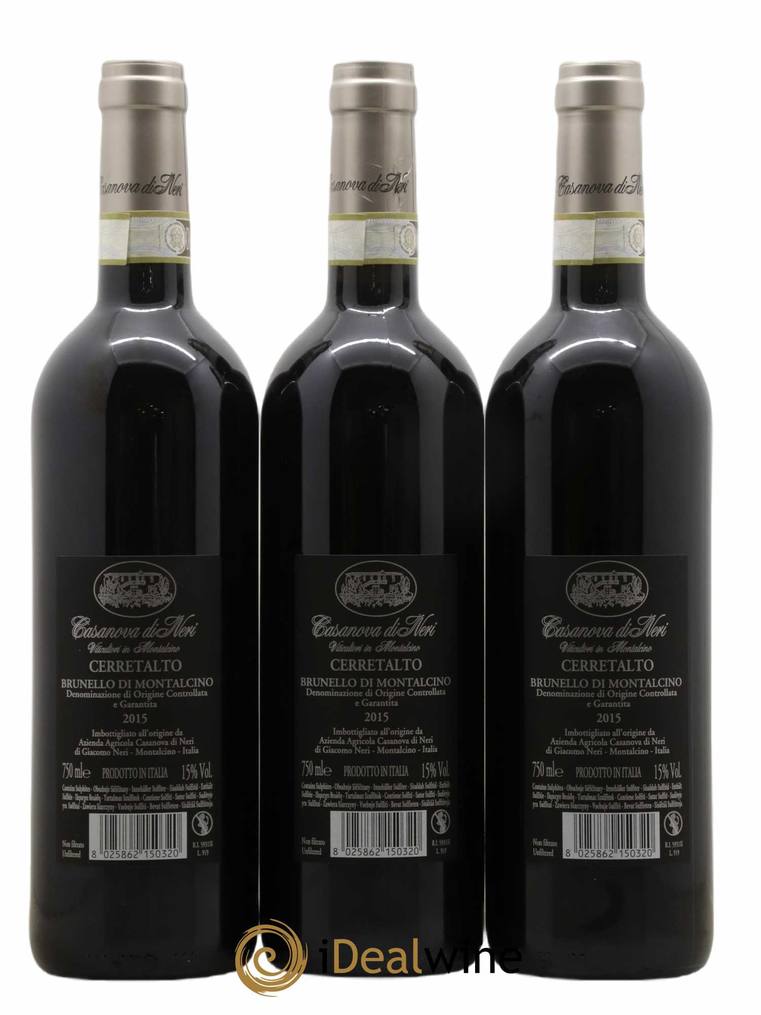 Brunello di Montalcino Cerretalto - Casanova di Neri 2015 - Lot de 3 bouteilles - 1