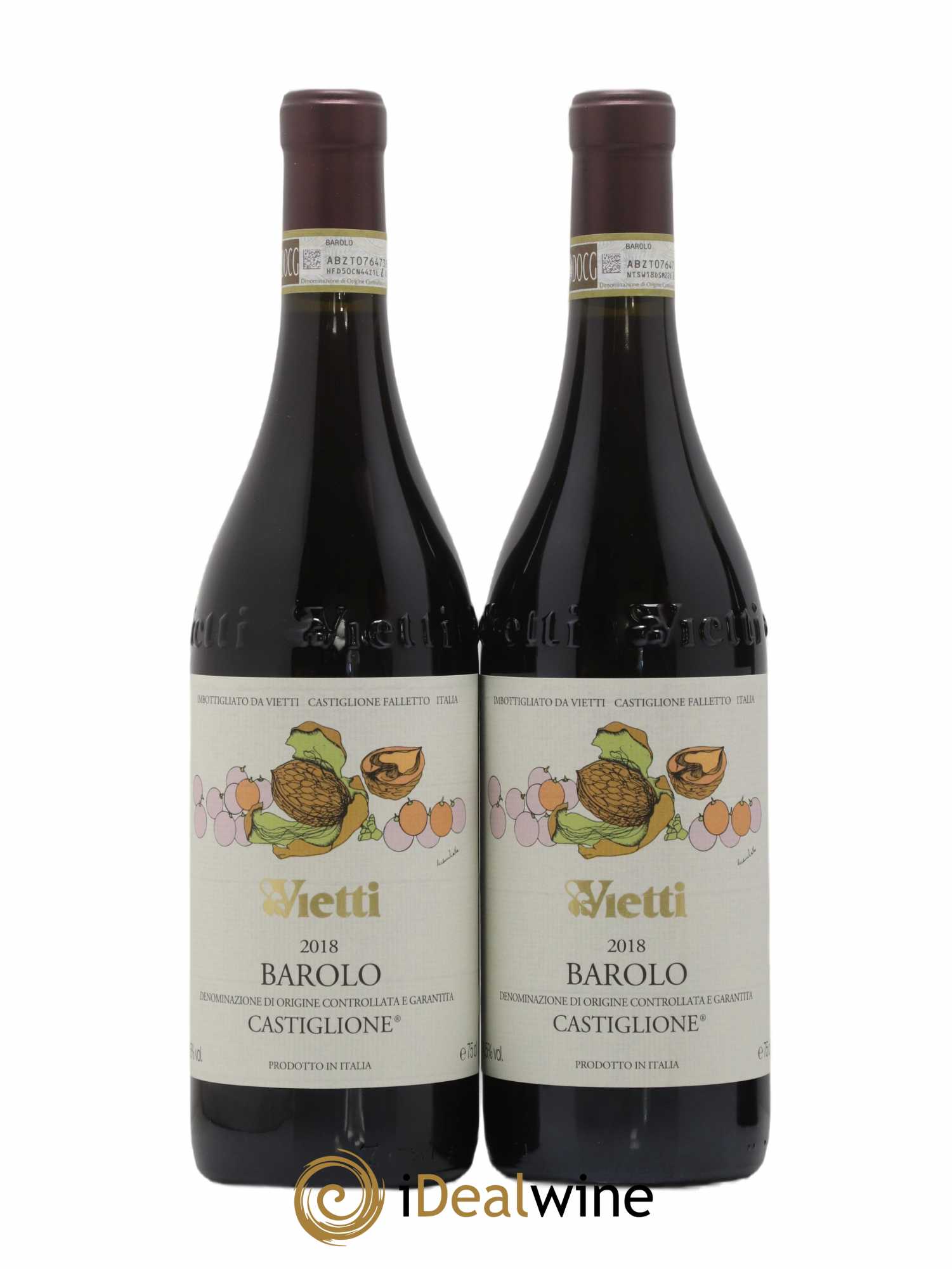 Barolo DOCG Castiglione Vietti 2018 - Lot de 2 bouteilles - 0