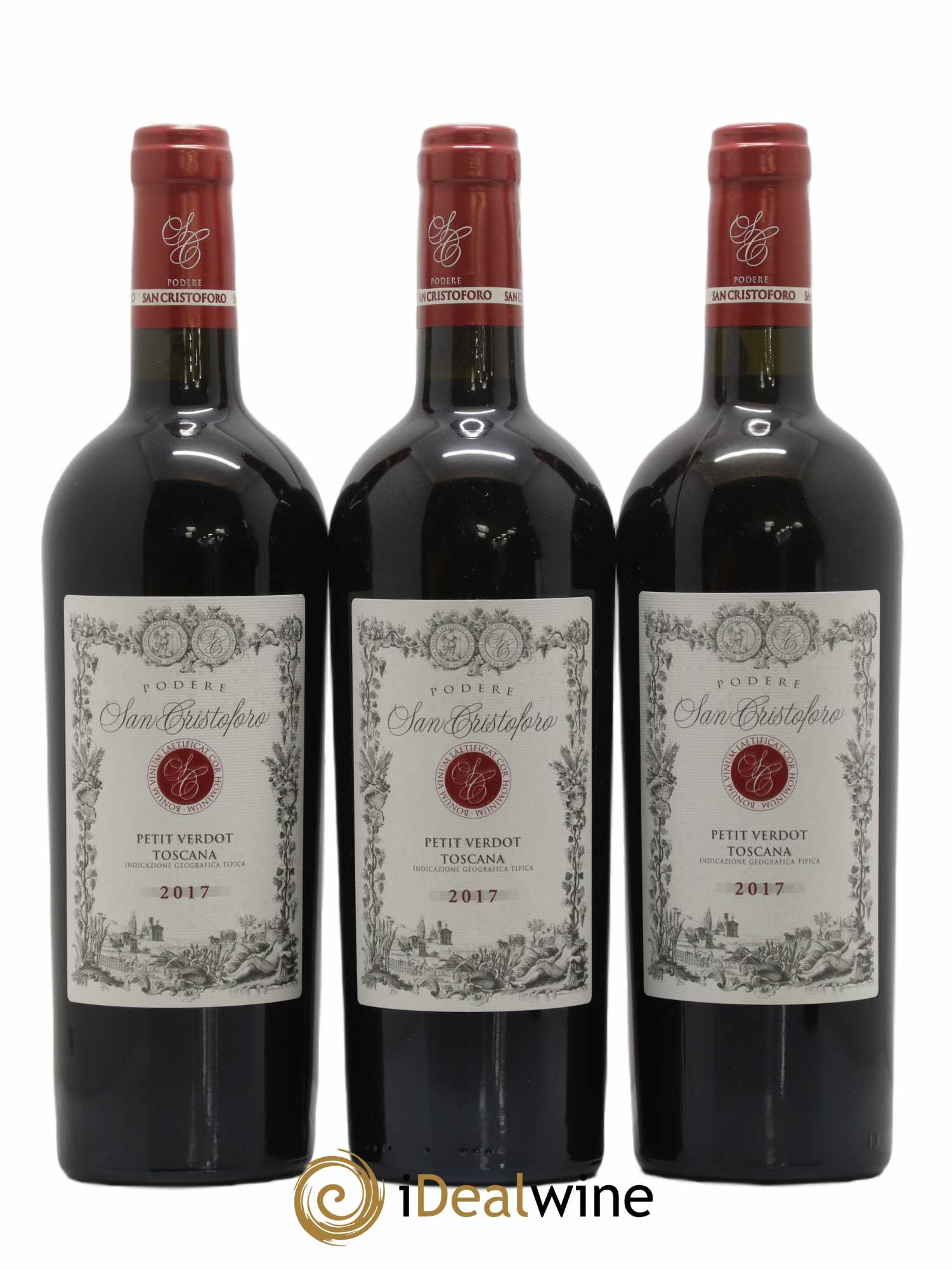 Toscana IGT San Cristoforo - Podere San Cristoforo 2017 - Lot de 3 bouteilles - 0