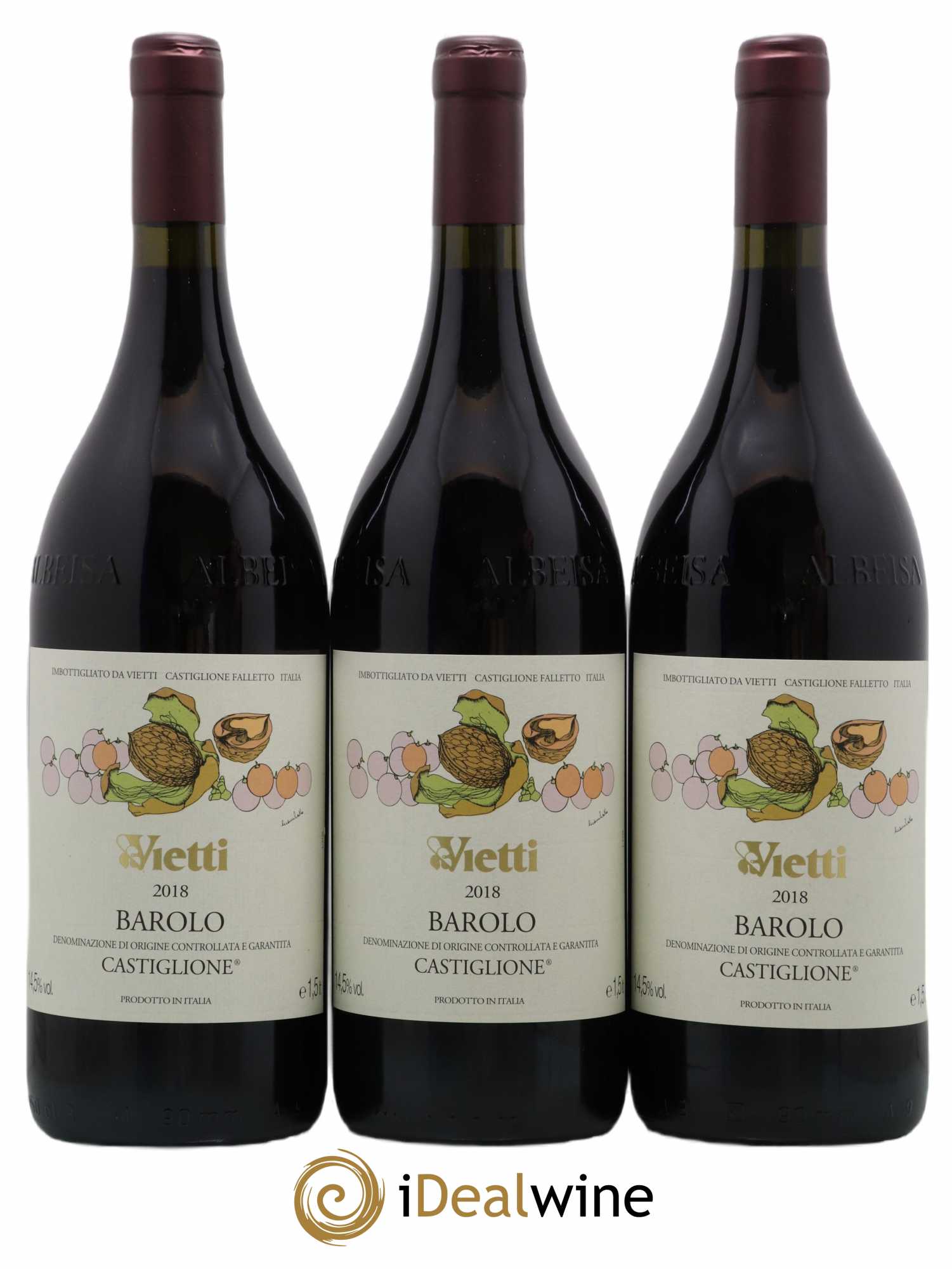 Barolo DOCG Castiglione Vietti 2018 - Lot de 3 magnums - 0