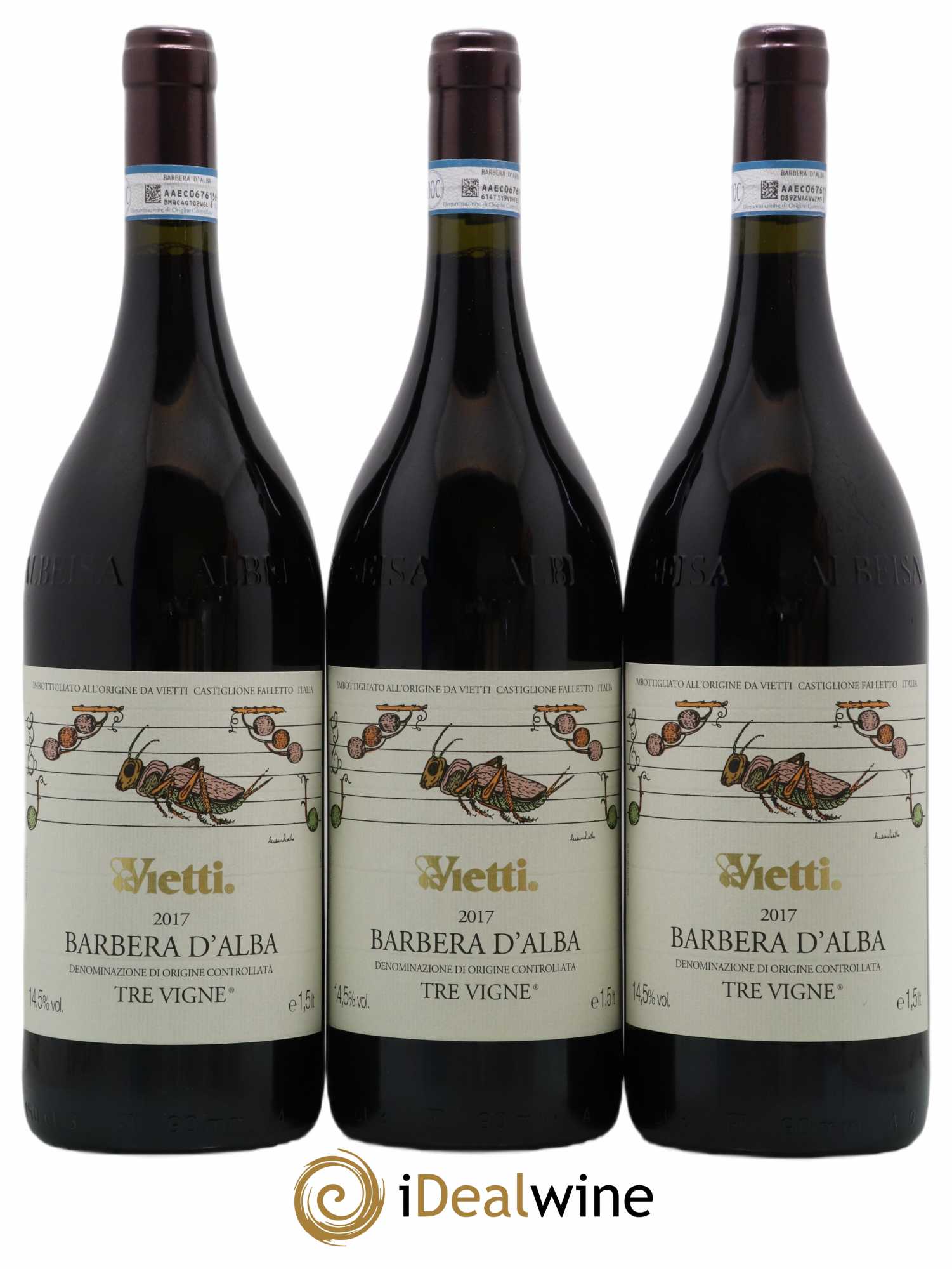 Barbera d'Alba DOC Tre Vigne Vietti 2017 - Lot de 3 magnums - 0