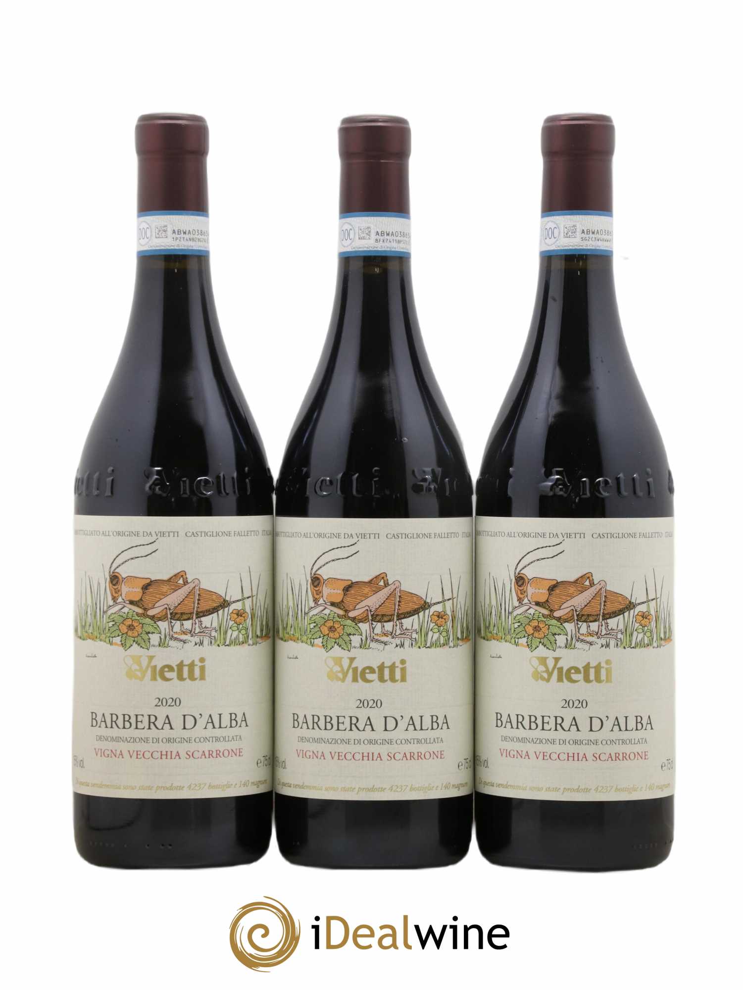 Barbera d'Alba DOC Scarrone Vigna Vecchia BIO - Vietti 2020 - Lot de 6 bouteilles - 1