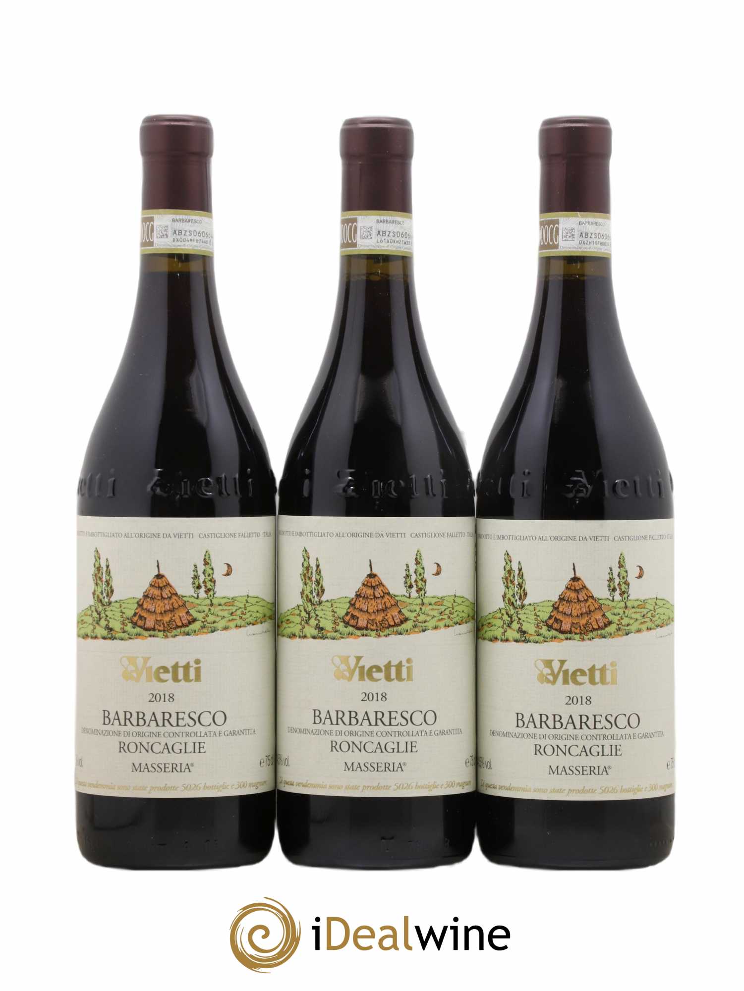 Barbaresco DOCG Roncaglie Masseria - Vietti 2018 - Lot de 3 bouteilles - 0