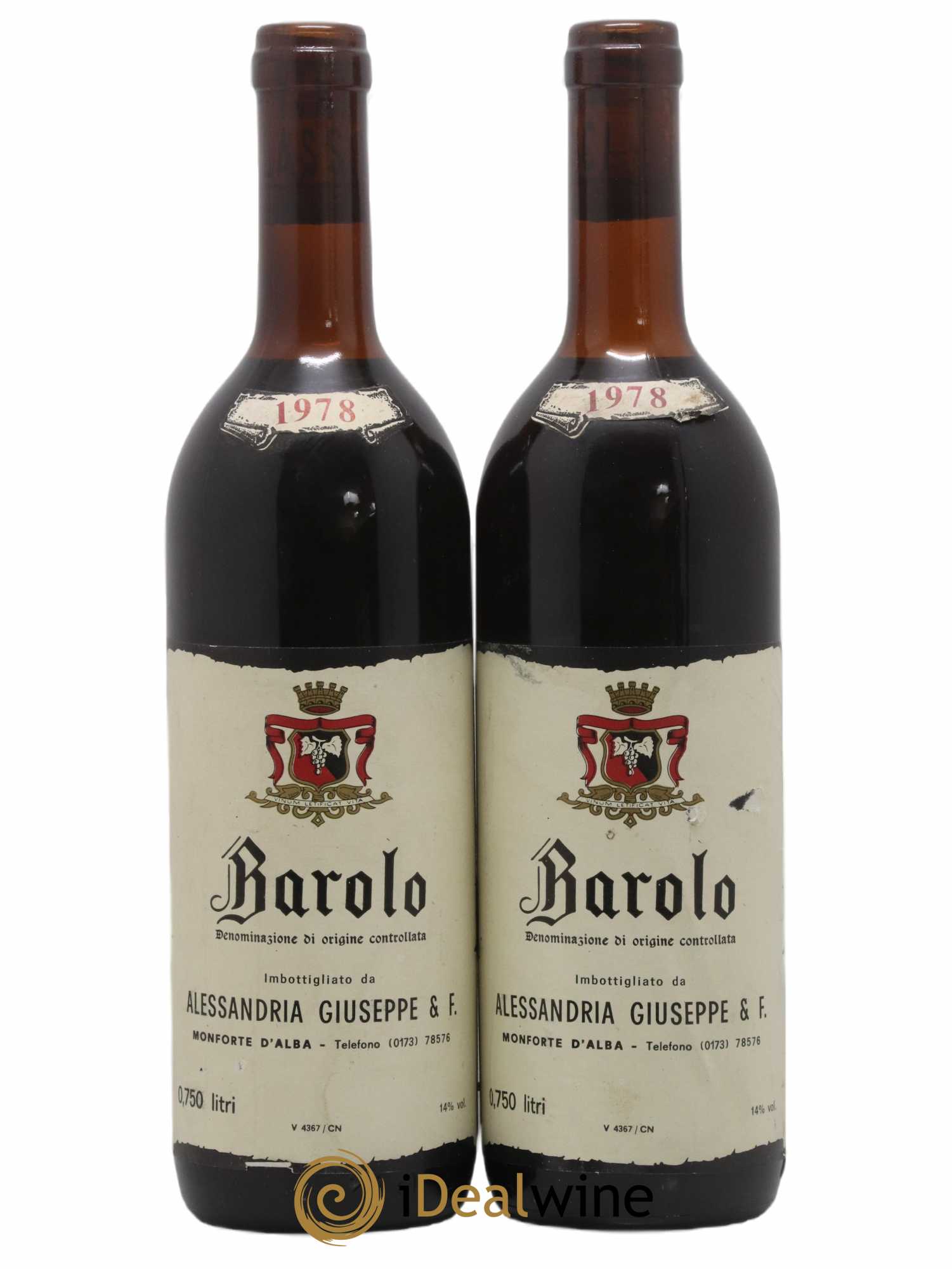 Barolo DOCG Fratelli Alessandria 1978 - Lot de 2 bouteilles - 0