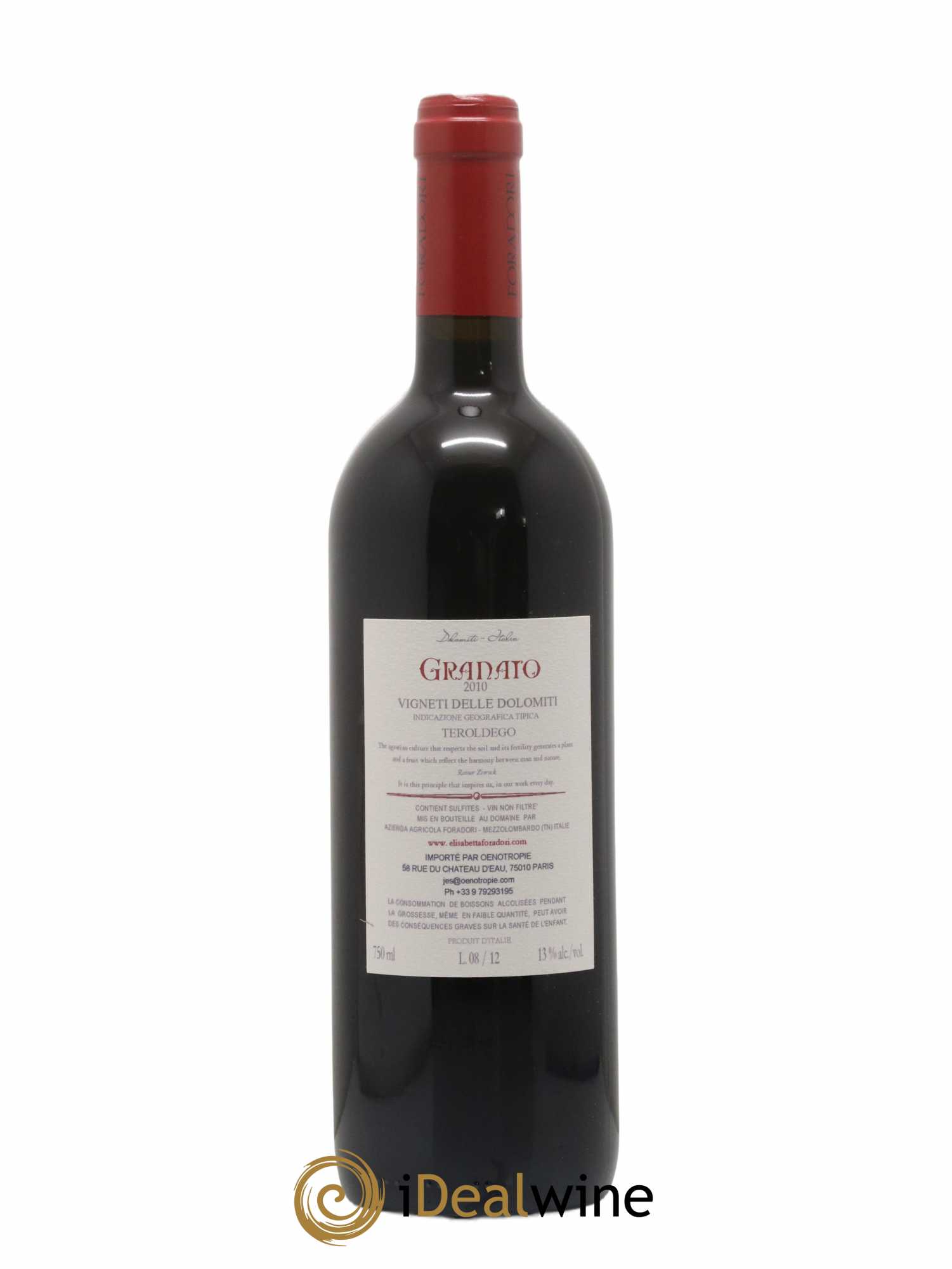 Vigneti delle Dolomiti IGT Granato Elisabetta Foradori 2010 - Lot de 1 bouteille - 1
