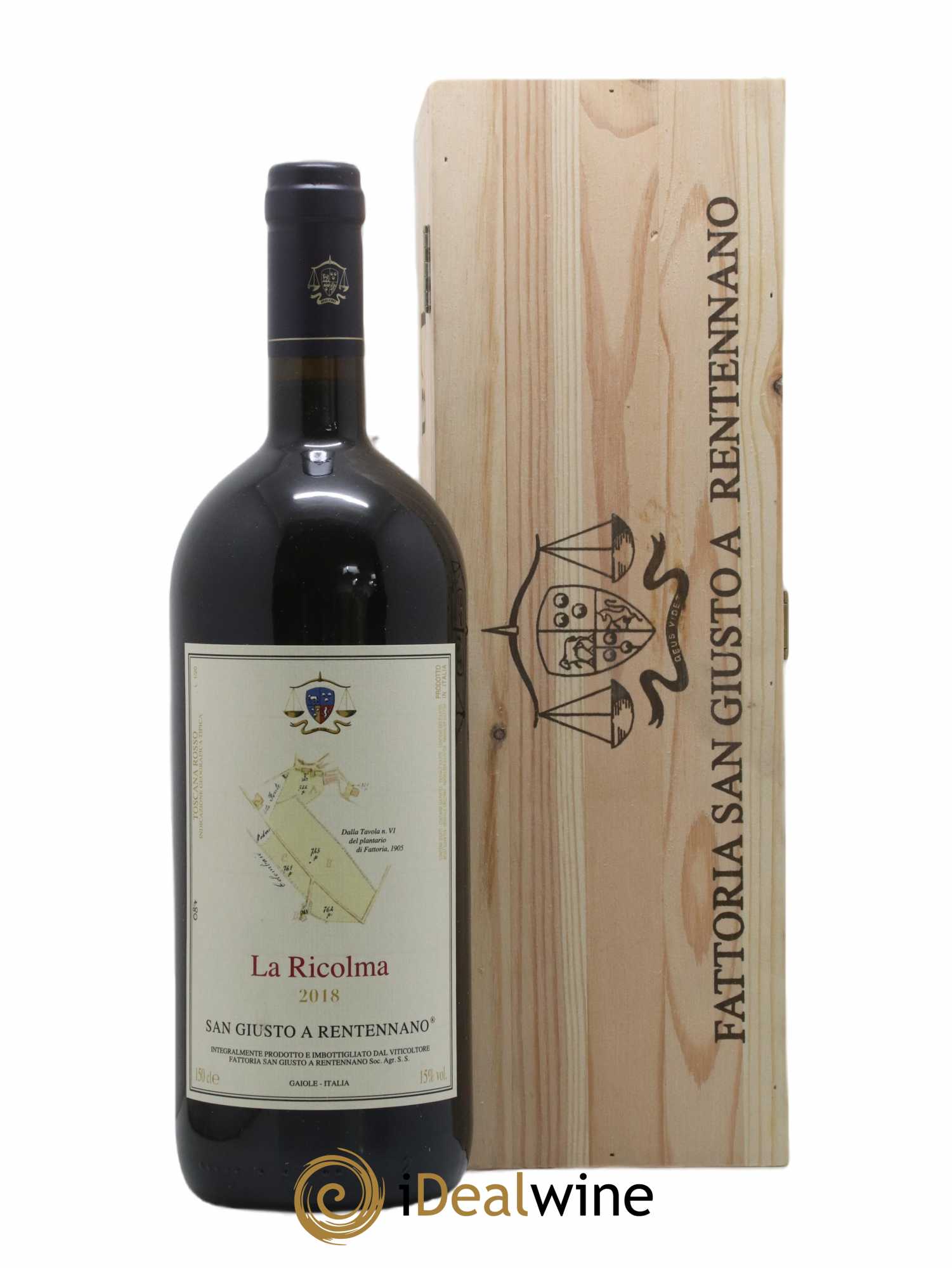 Merlot di Toscana IGT San Giusto A Rentennano La Ricolma Famille Martini di Cigala 2018 - Lot de 1 magnum - 0