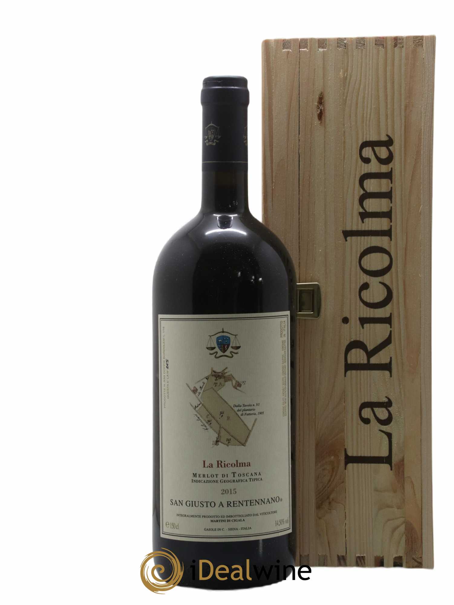 Merlot di Toscana IGT San Giusto A Rentennano La Ricolma Famille Martini di Cigala 2015 - Lot de 1 magnum - 0