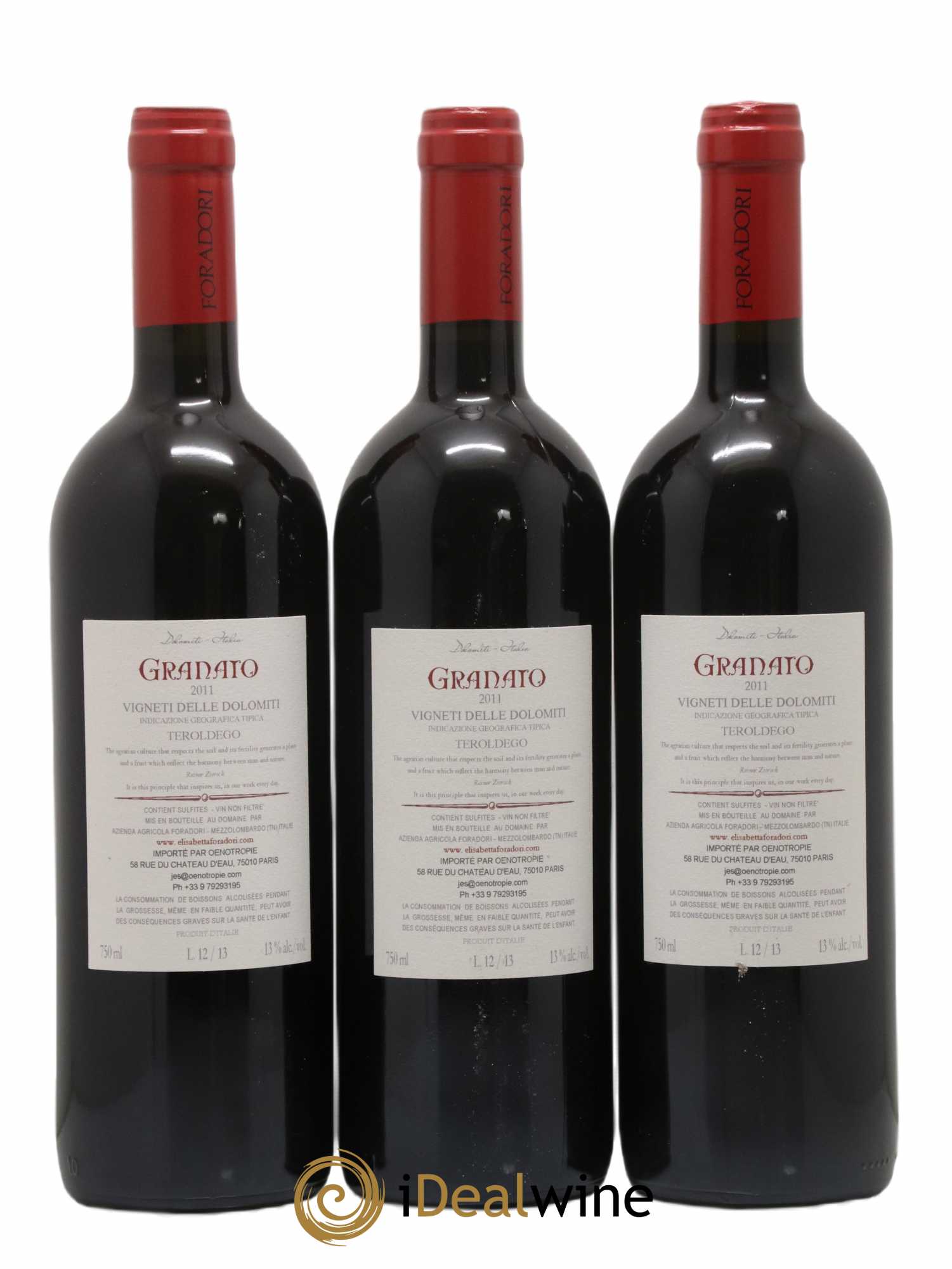 Vigneti delle Dolomiti IGT Granato Elisabetta Foradori 2011 - Lot de 3 bouteilles - 1