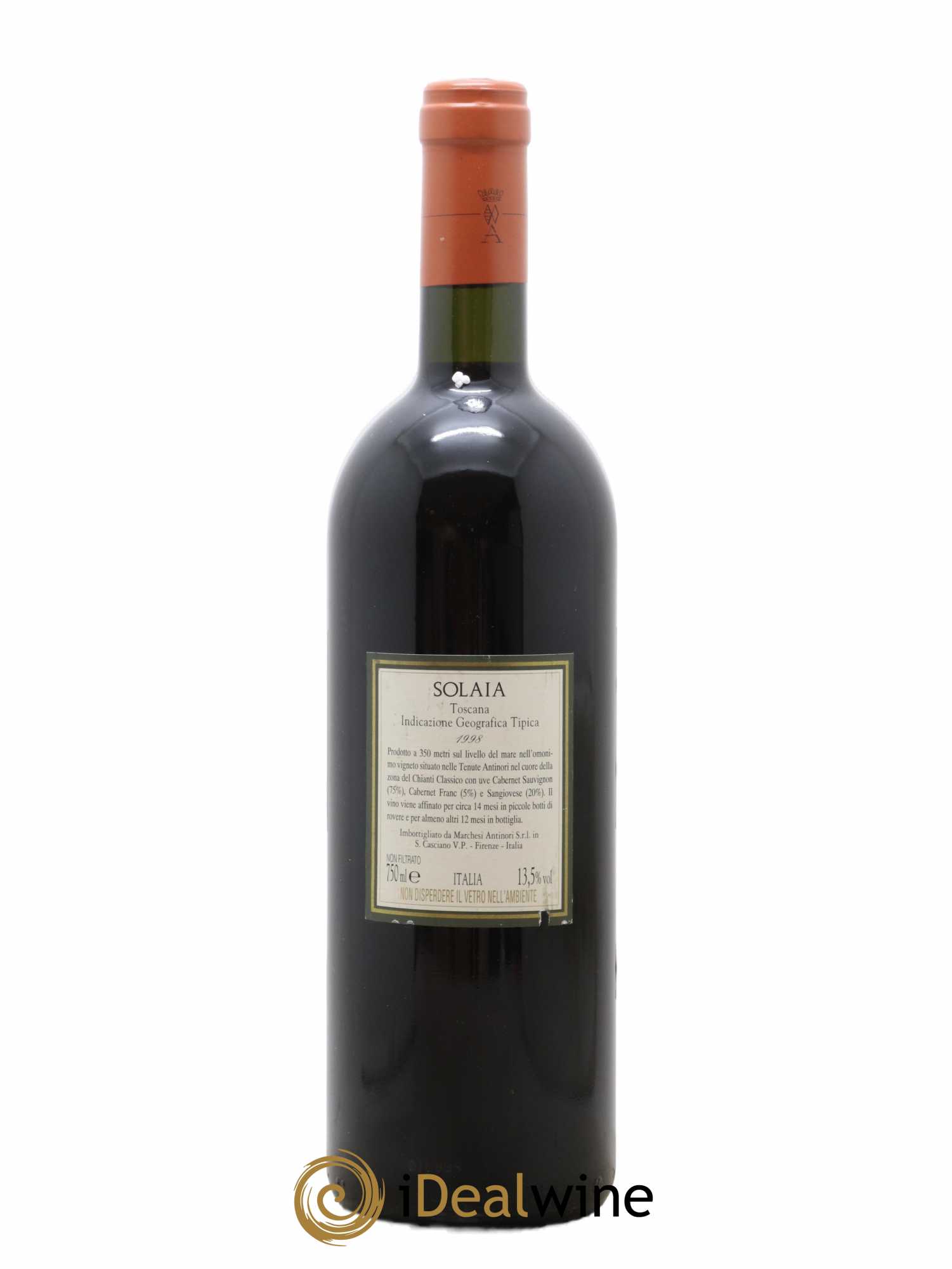 Toscana IGT Solaia Tenuta Tignanello - Marchesi Antinori 1998 - Lot de 1 bouteille - 1