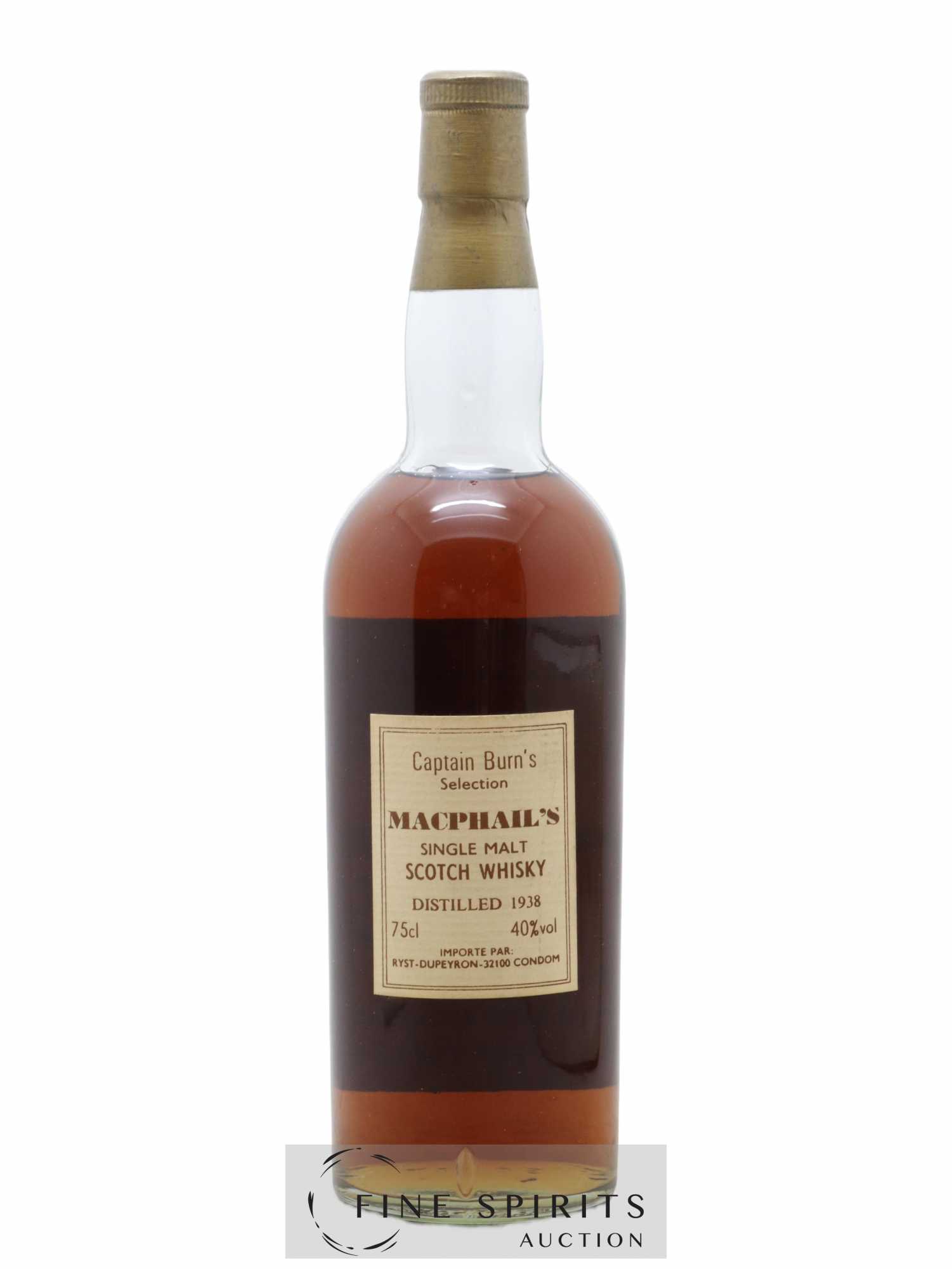 Captain Burn's 1938 Macphails Selection Ryst-Dupeyron Import - Lot de 1 bouteille - 1