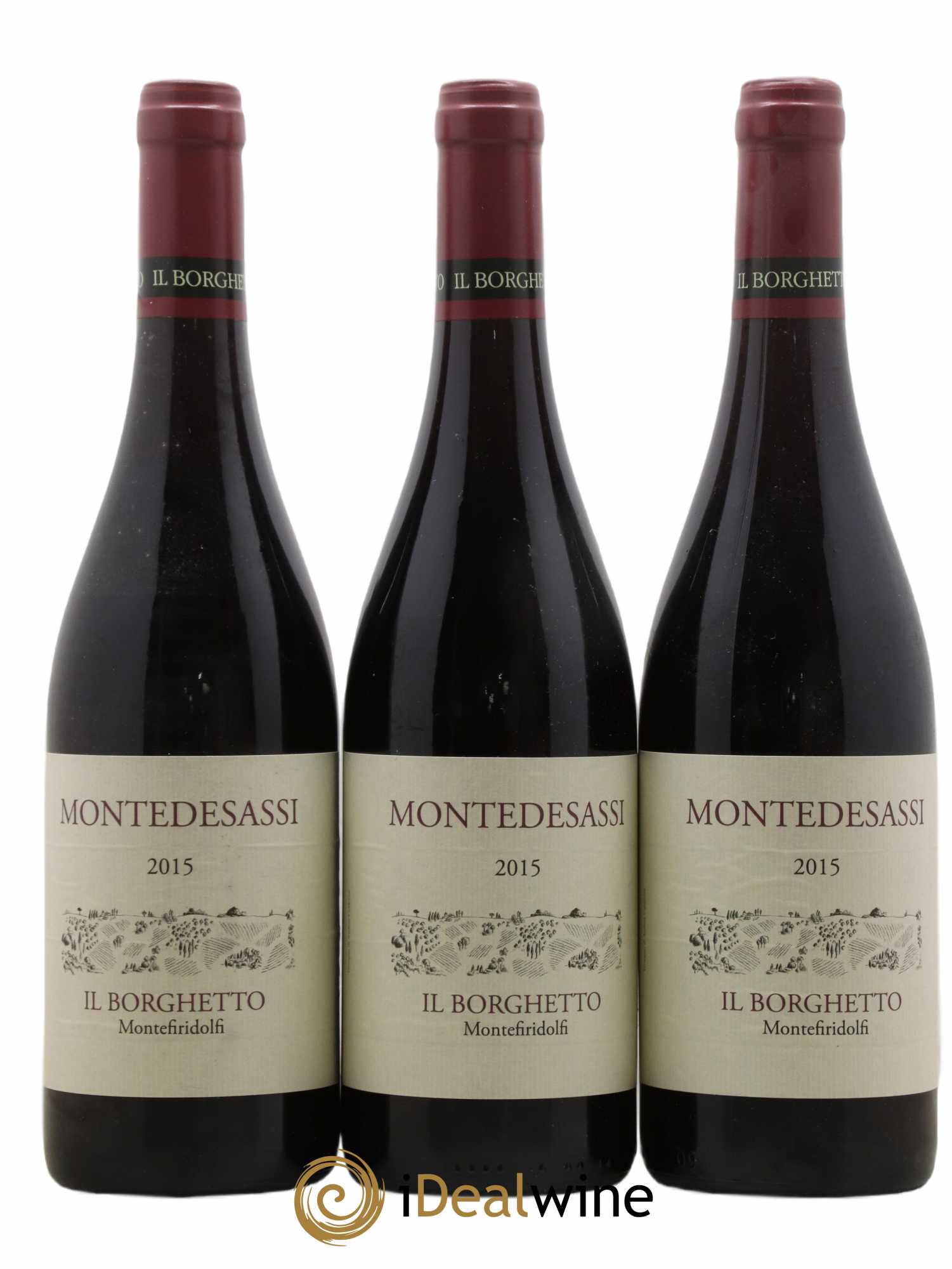 Toscana IGT Monte De Sassi Il Borghetto 2015 - Lot de 3 bouteilles - 0