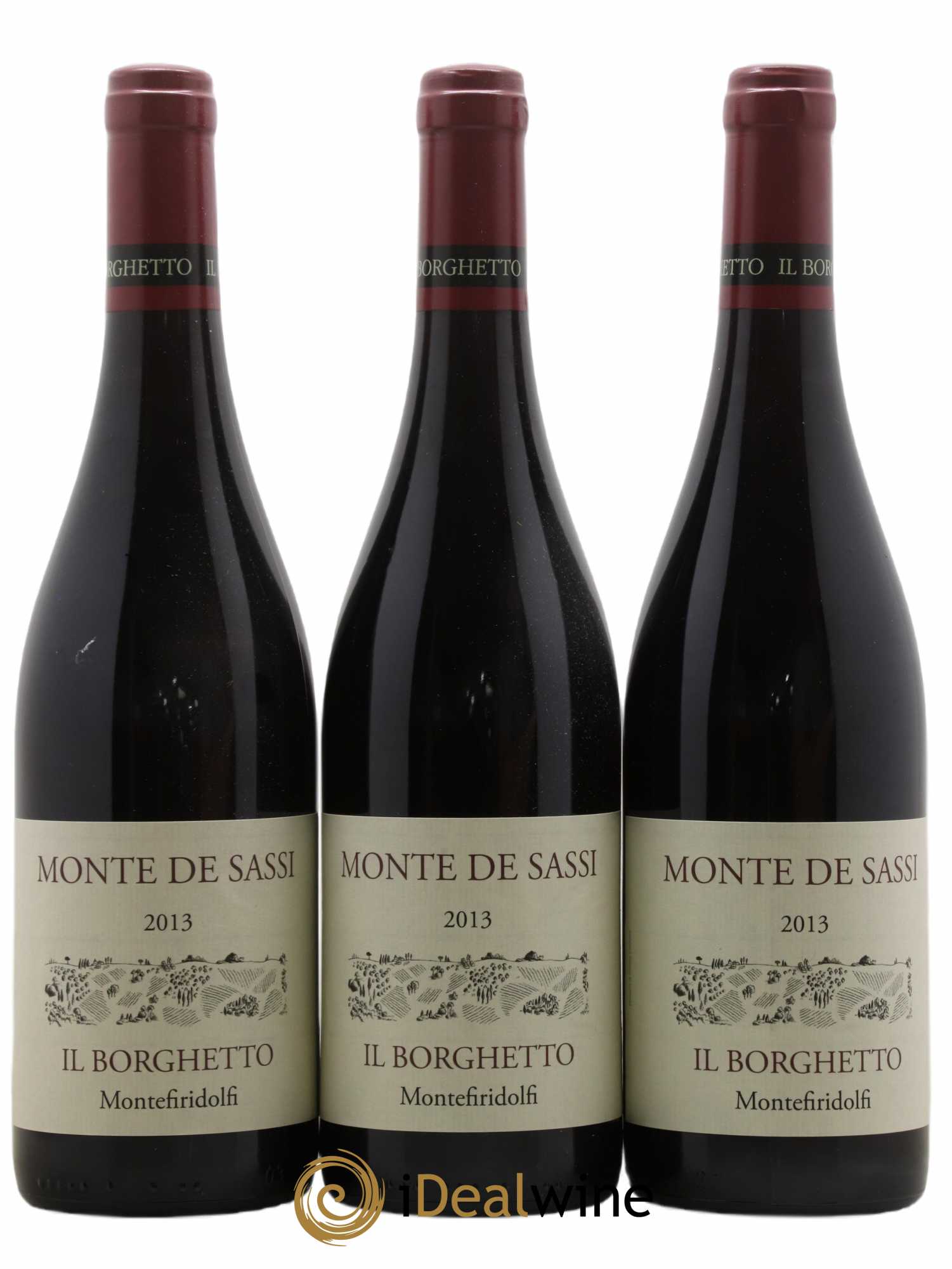 Toscana IGT Monte De Sassi Il Borghetto 2013 - Lot de 3 bouteilles - 0